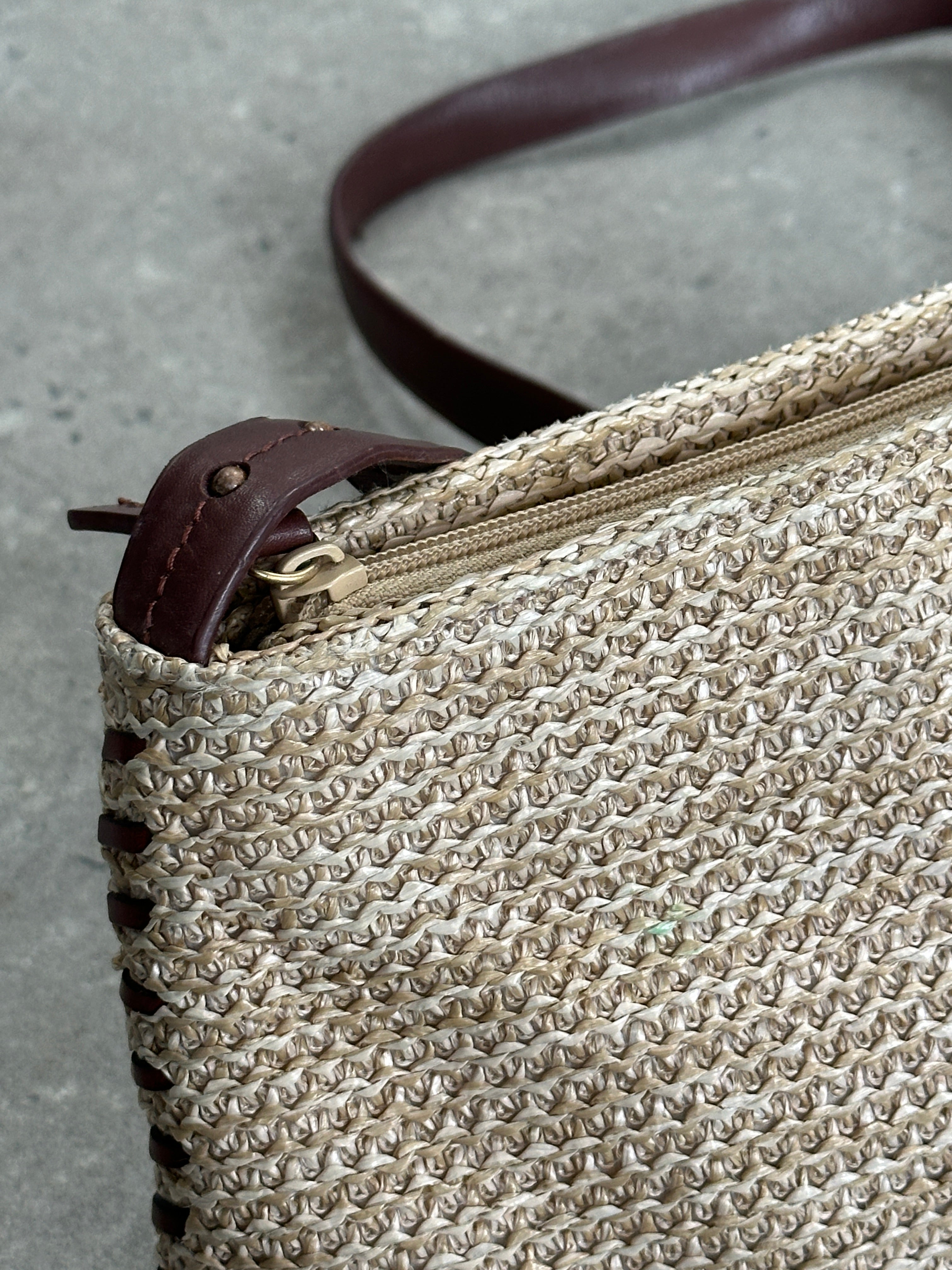 Vintage Raffia Crossbody Bag - SYLK