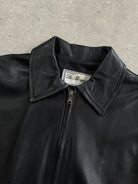 Italian Vintage Smooth Leather Double Zip Jacket - M - SYLK