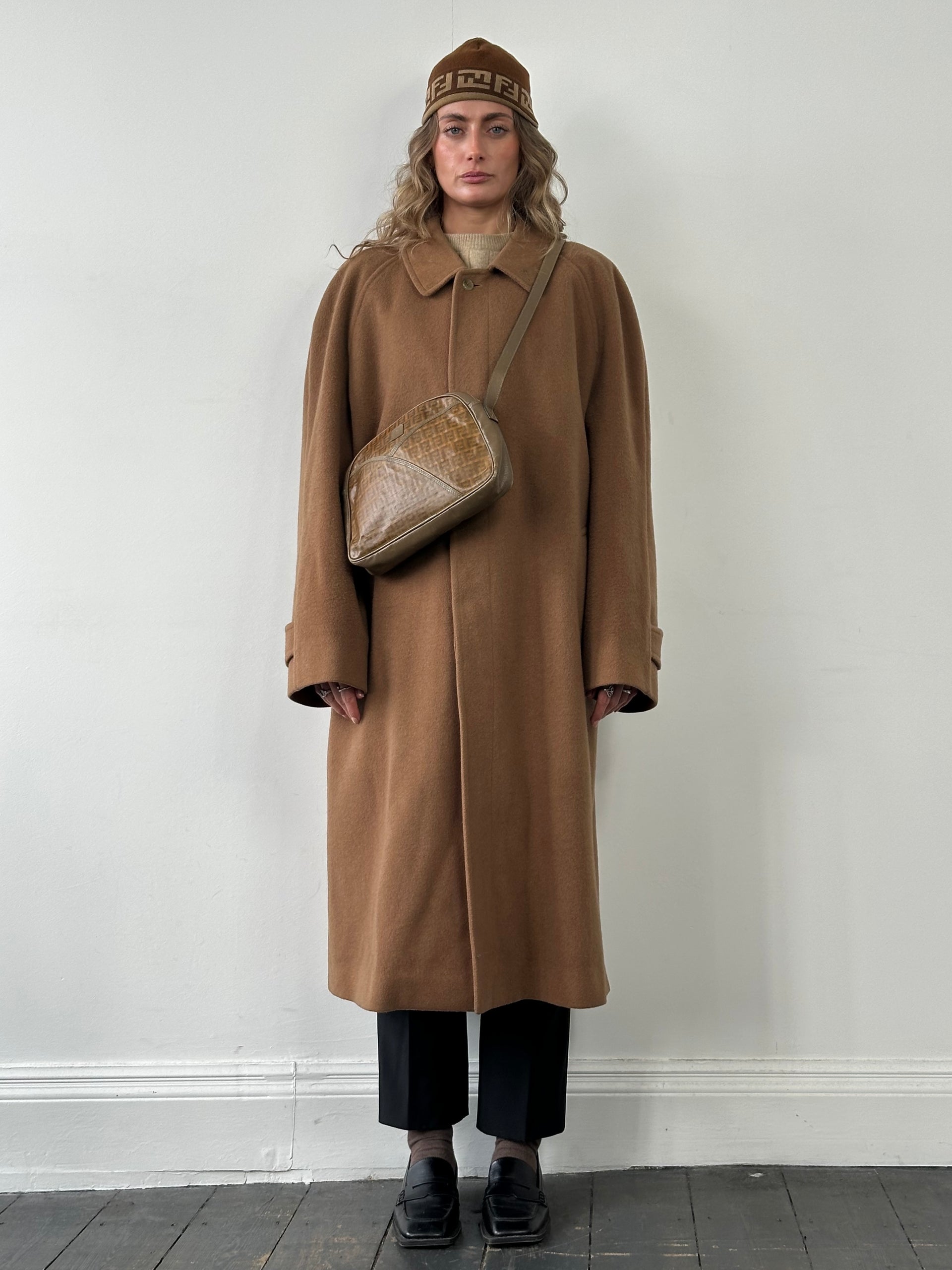 Burberry Wool Camel Hair Concealed Placket Coat XXL SYLK