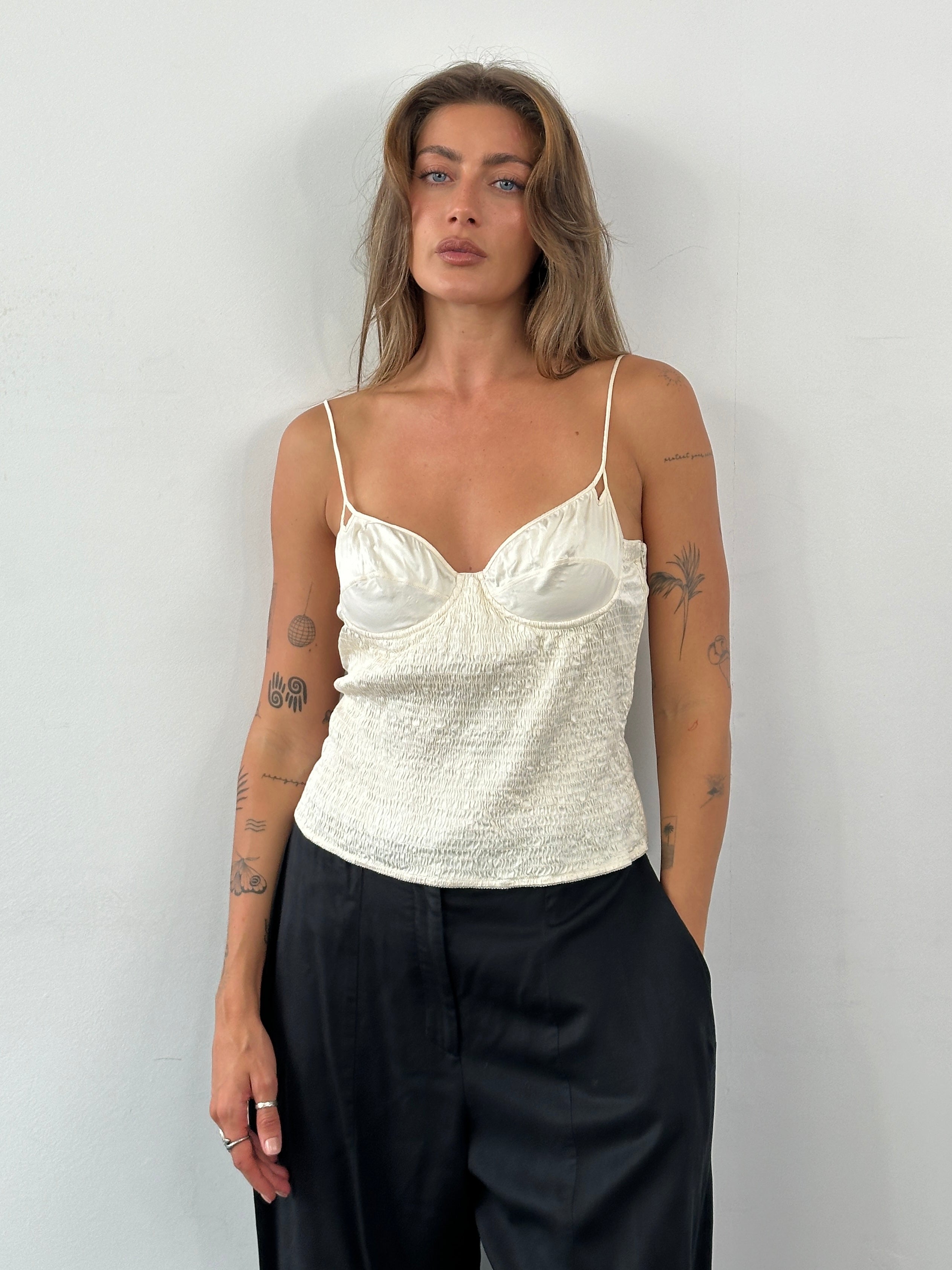 Rental Giorgio Armani 1990s Silk Ruched Top - M - SYLK