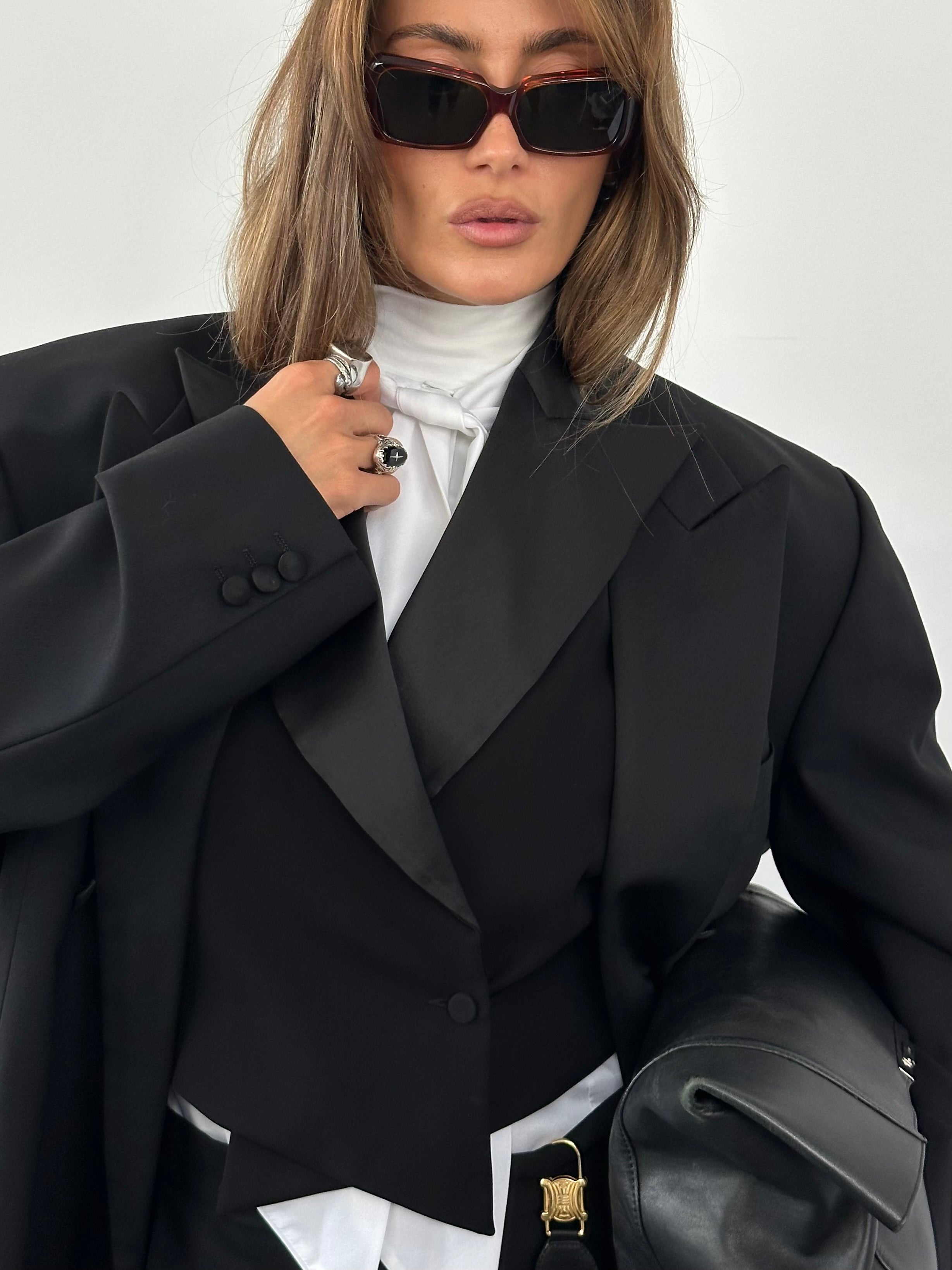 Emporio Armani SS2002 pure silk tuxedo waistcoat in size M, tailored fit with elegant lapel details and sleek design.