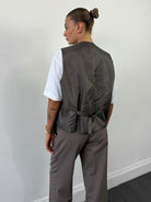 Vintage Pinstripe Single Breasted Tailored Waistcoat - L - SYLK