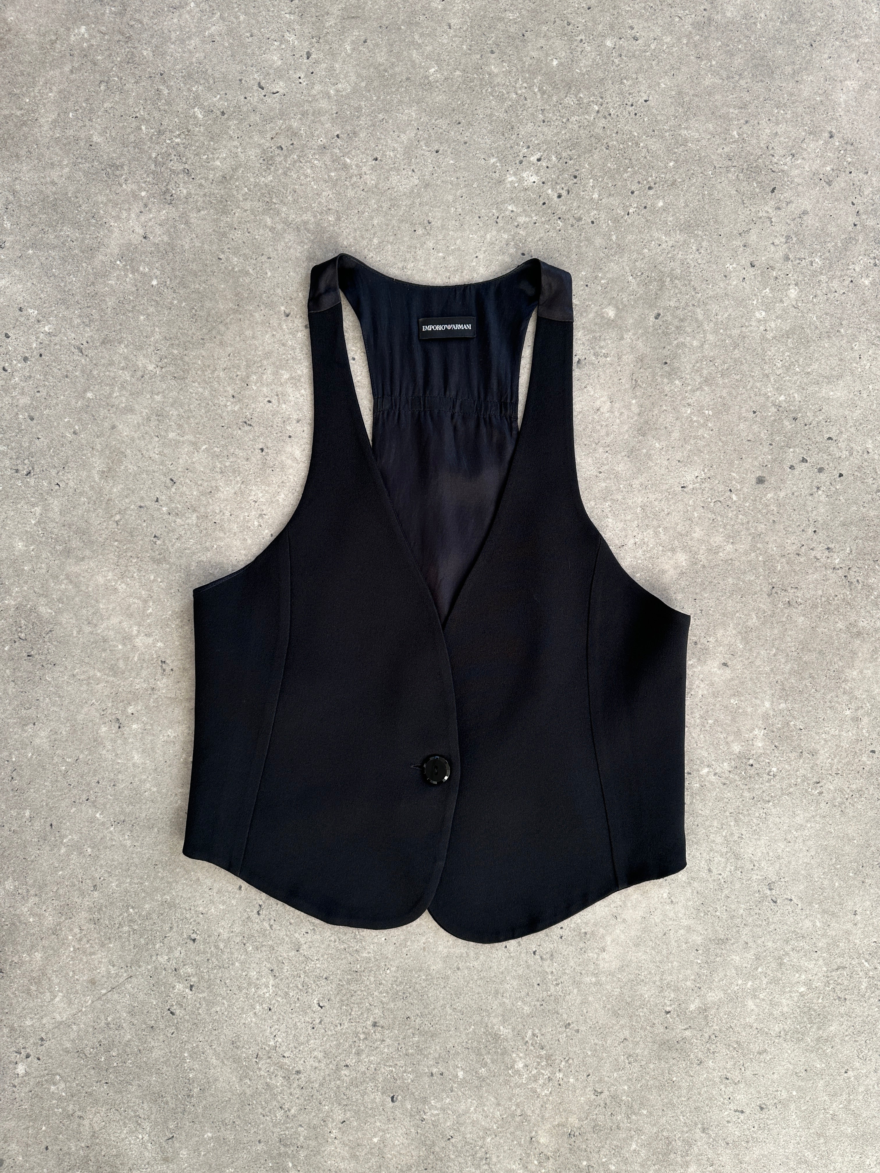 Emporio Armani Single Button Curved Tailored Waistcoat - M/L - SYLK