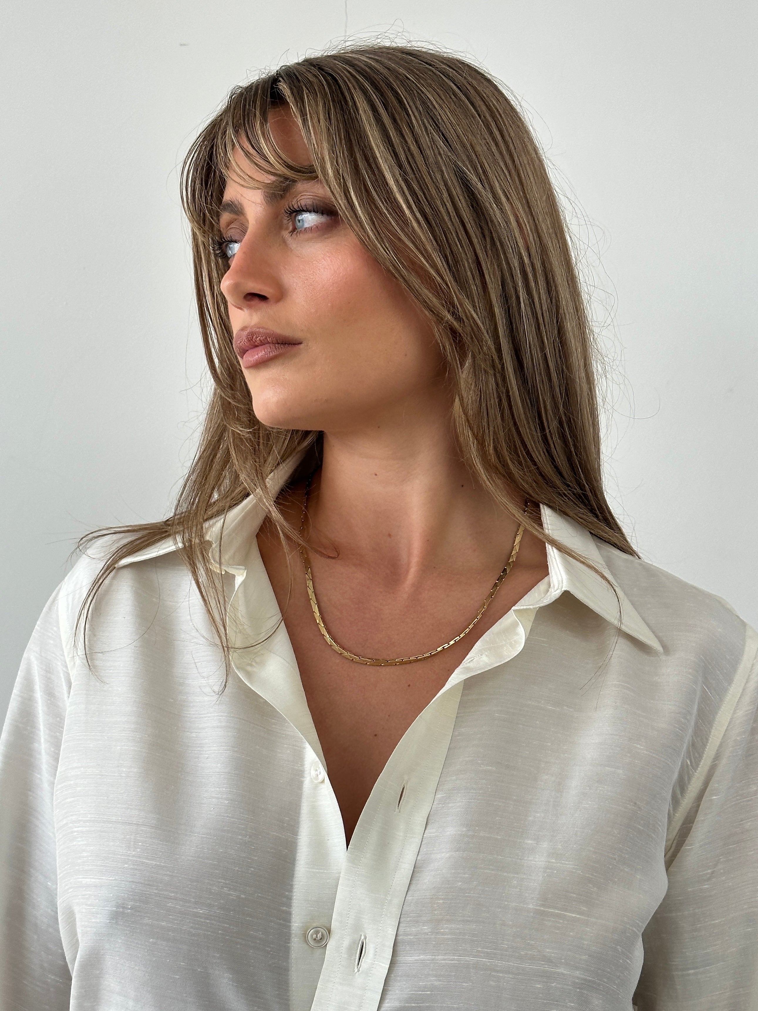 Gold plated Pierre Cardin necklace with a sleek chain and subtle logo pendant, stylish jewelry accessory.