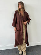 Vintage Pure Linen Kaftan Dress - XL - SYLK