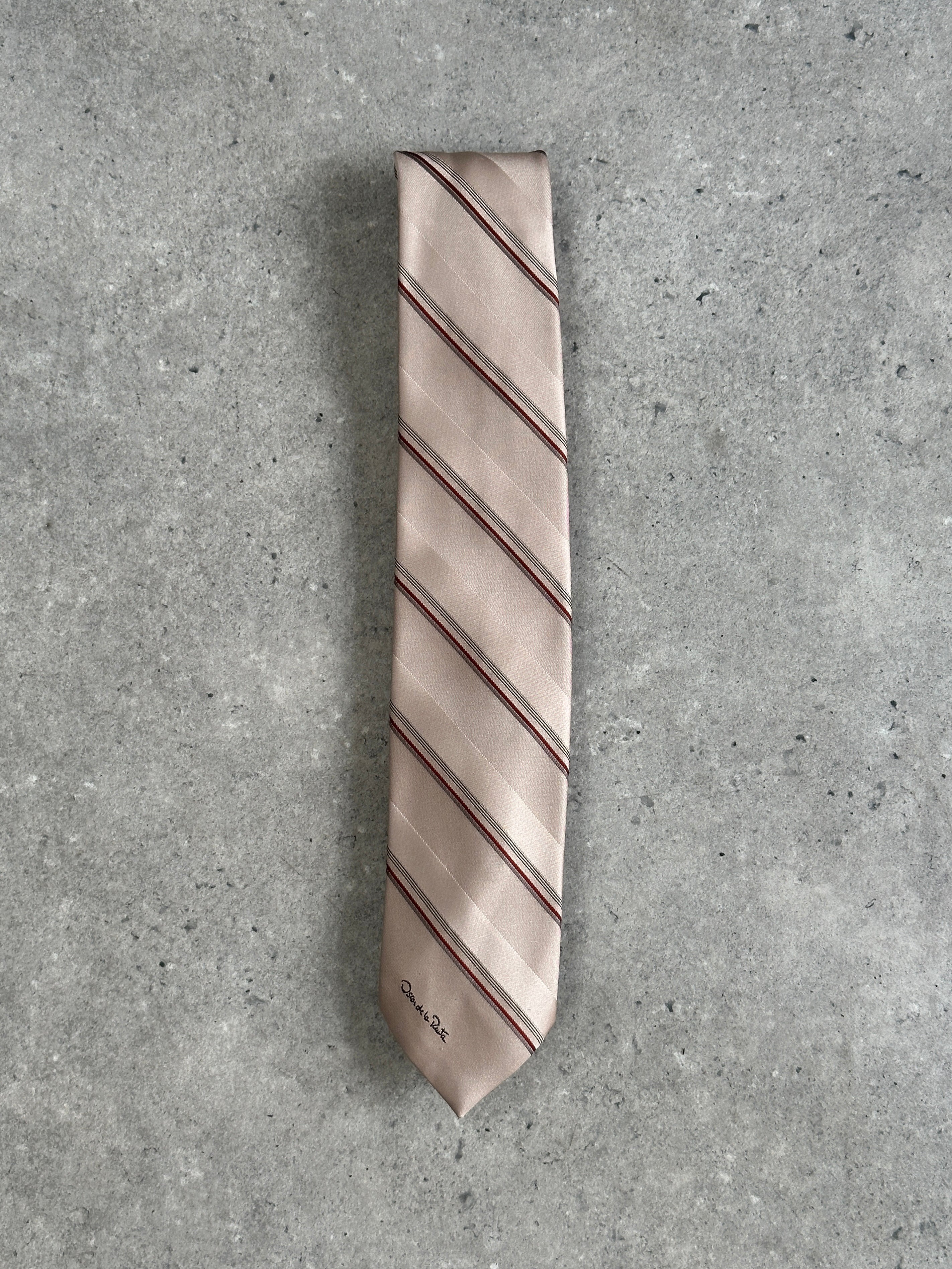 Oscar De La Renta 1990s Striped Tie