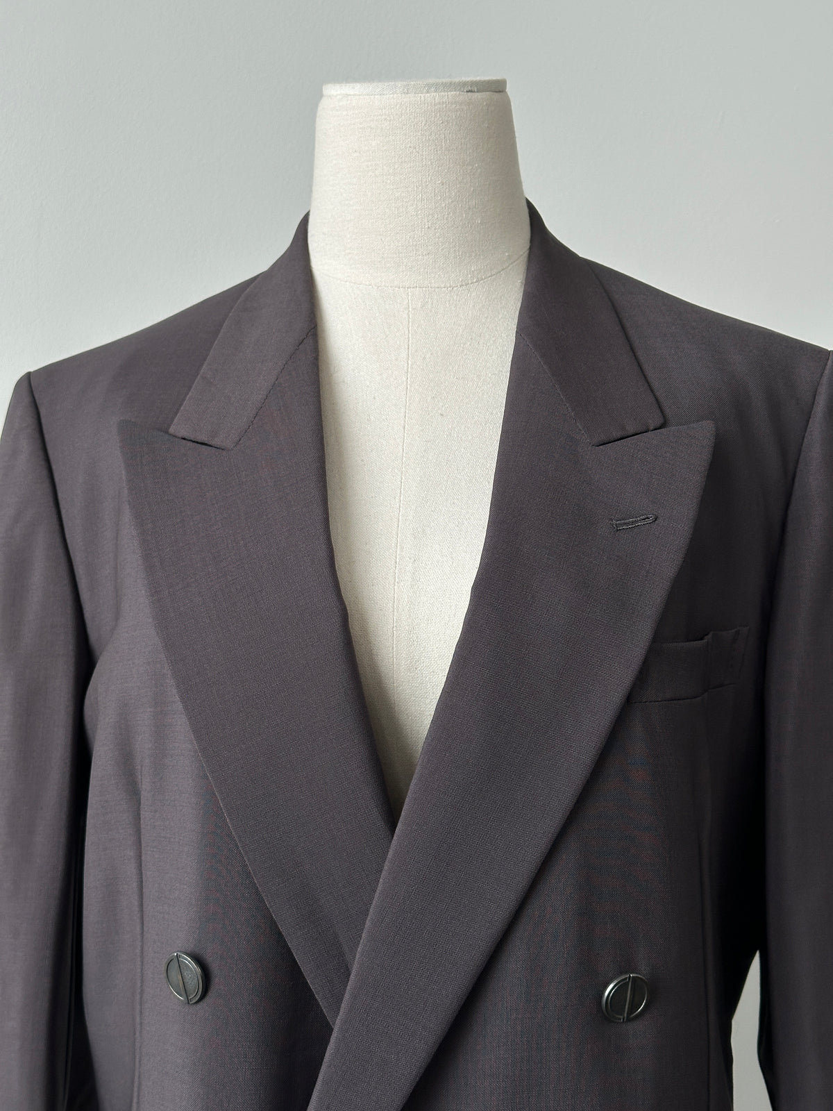 Christian Dior Monsieur 1980s Bespoke Button Double Breasted Blazer - M