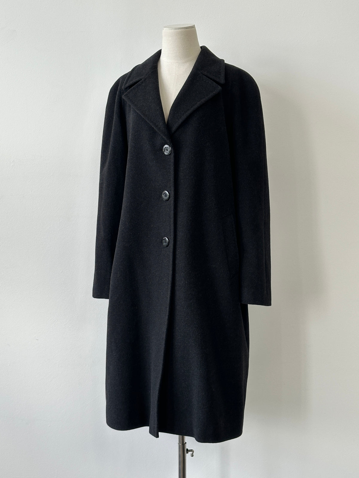 Italian Vintage 1990s Pure Wool Single Breasted Coat - XL