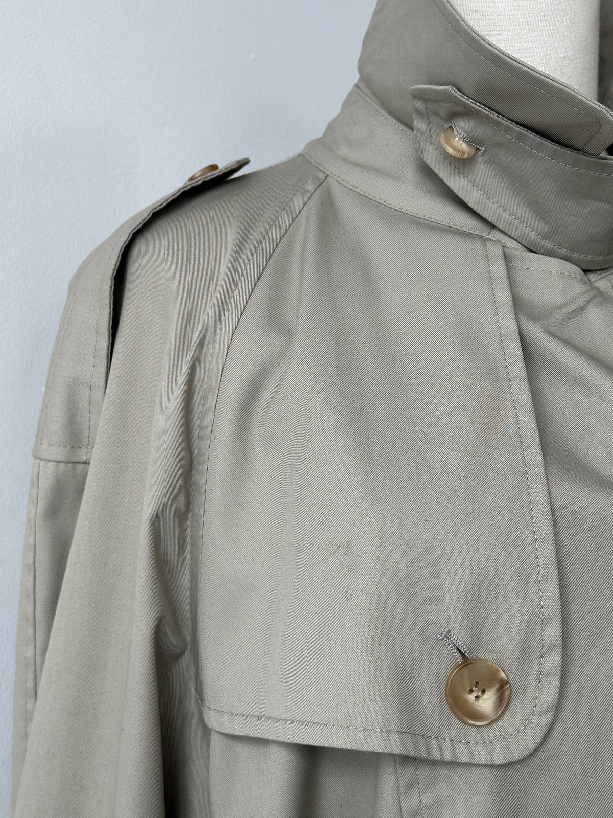 Italian Vintage 1990s High Neck Belted Trench Coat - XL