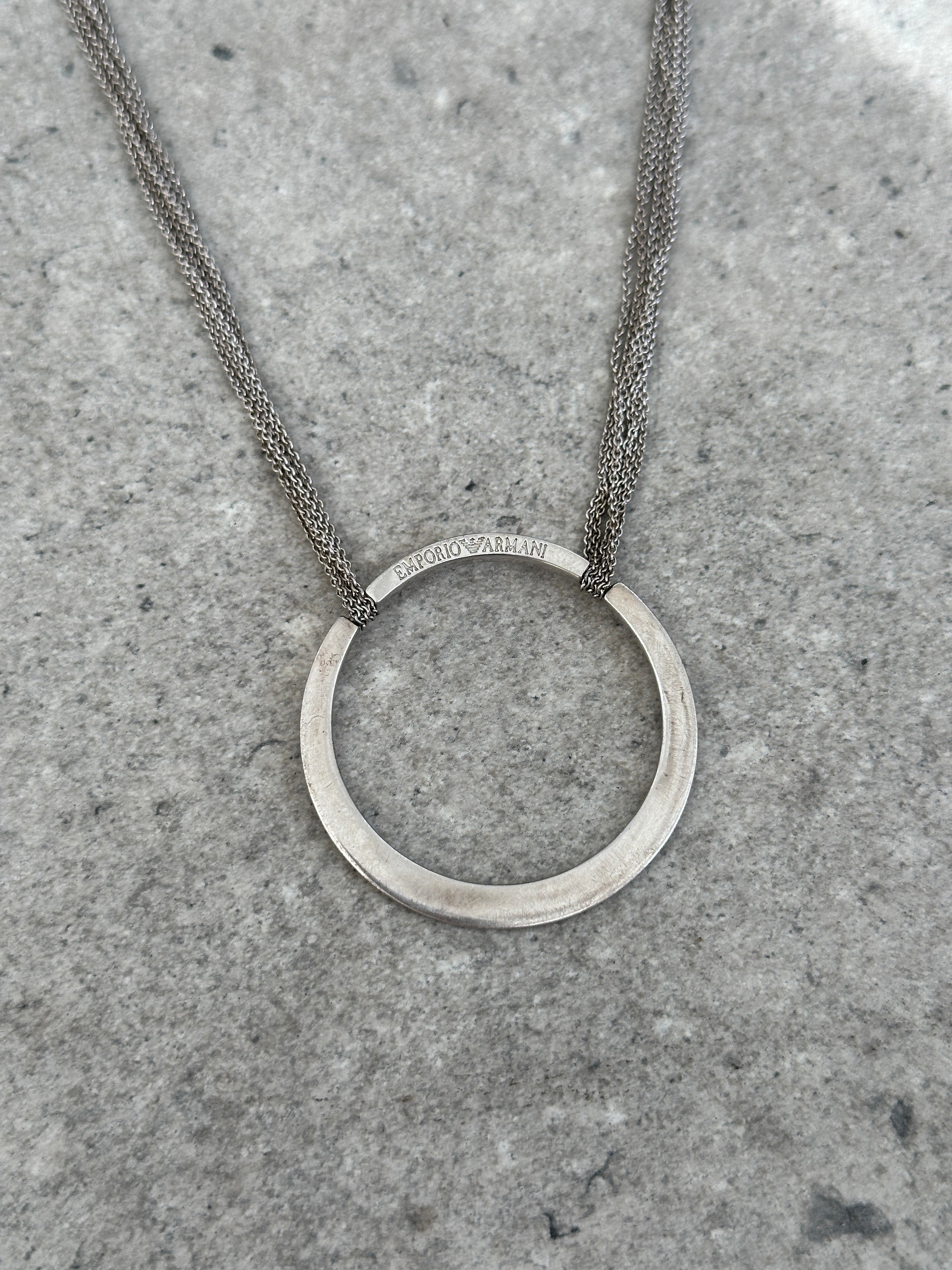 Emporio Armani 1990s Circle Pendant Necklace