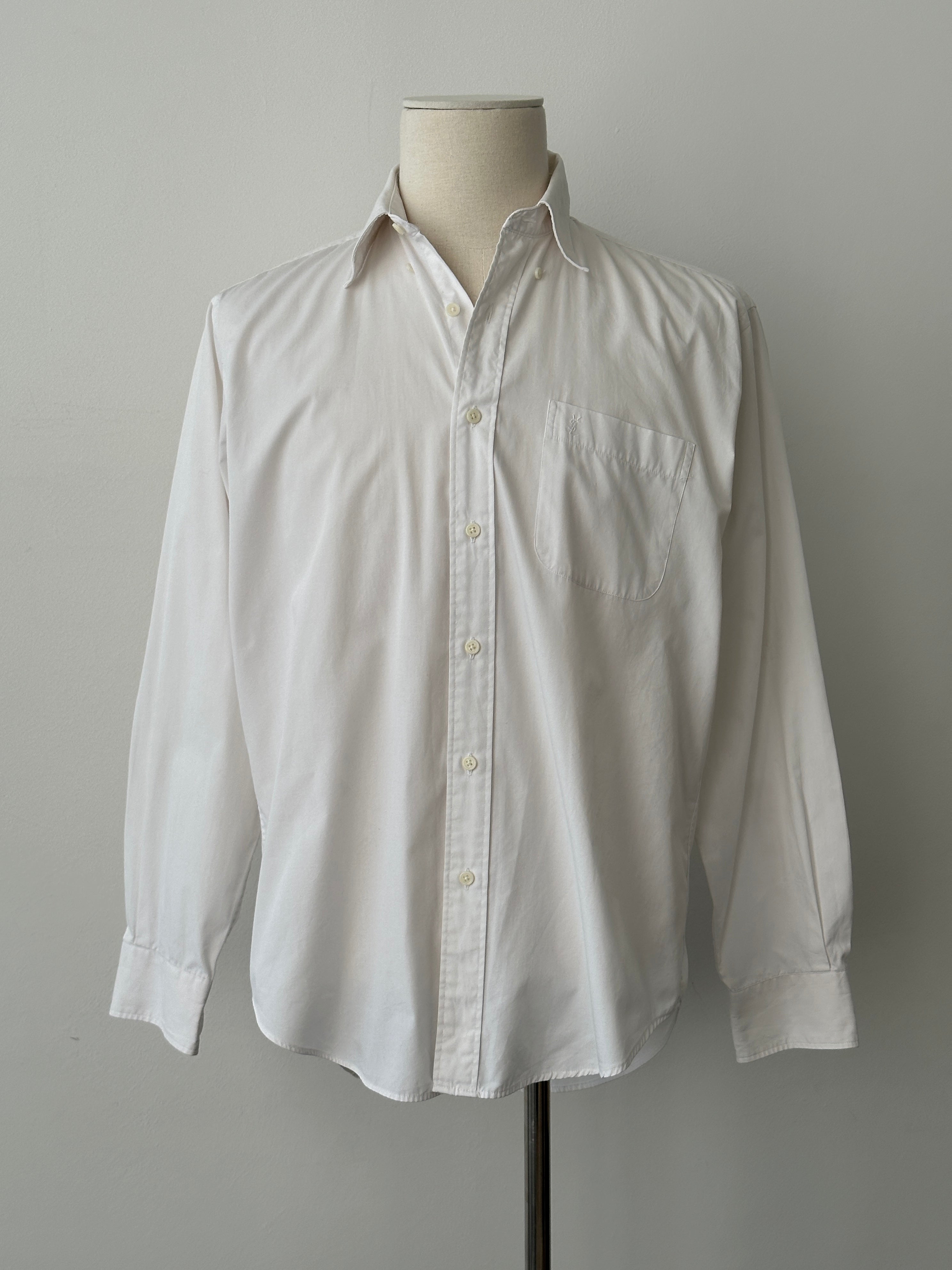 Yves Saint Laurent Pour Homme 2000s Cotton Logo Shirt -