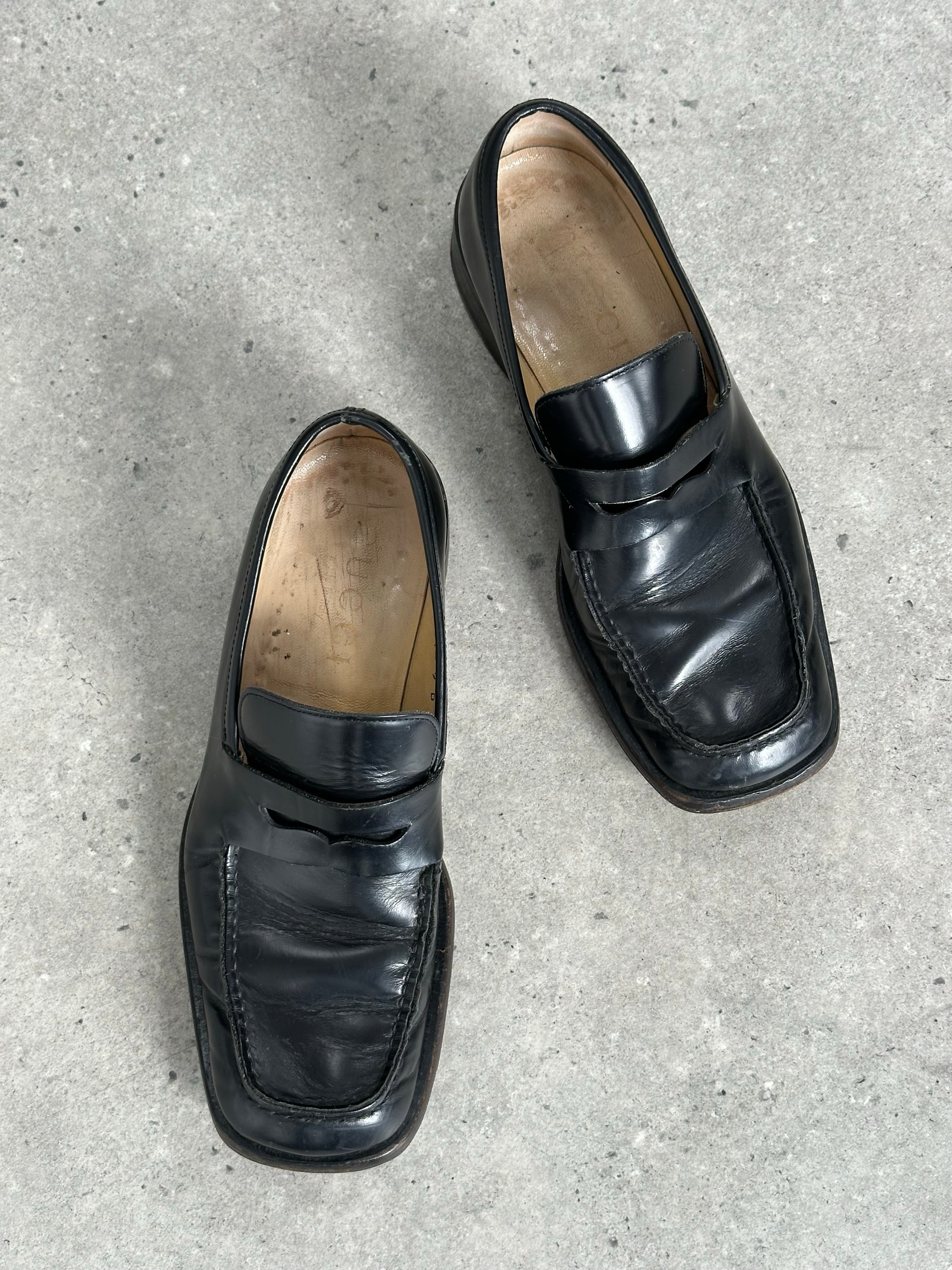 Gucci 2000s Leather Square Toe Loafers -