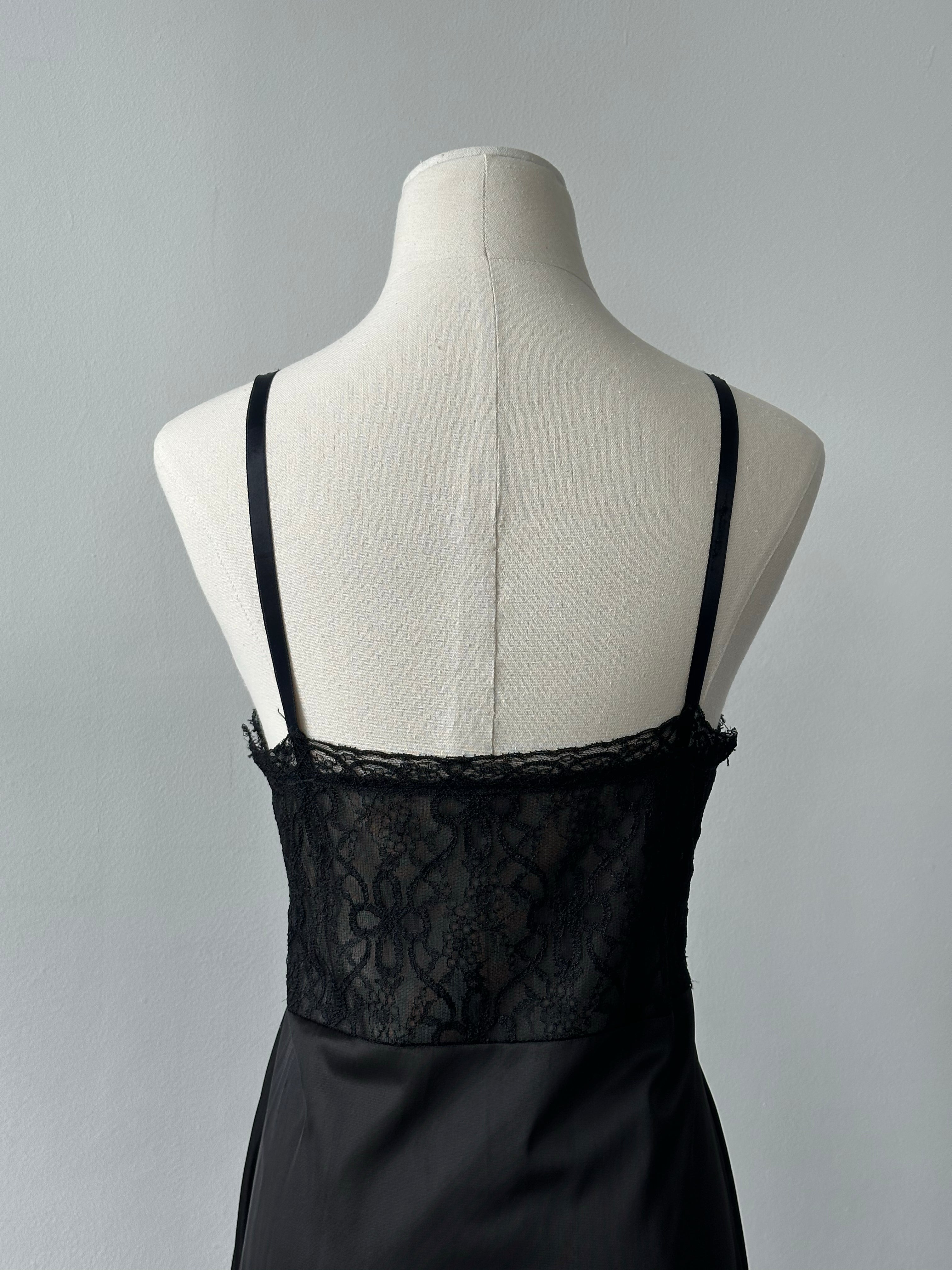 Vintage 1990s Sheer Lace Midi Dress - S