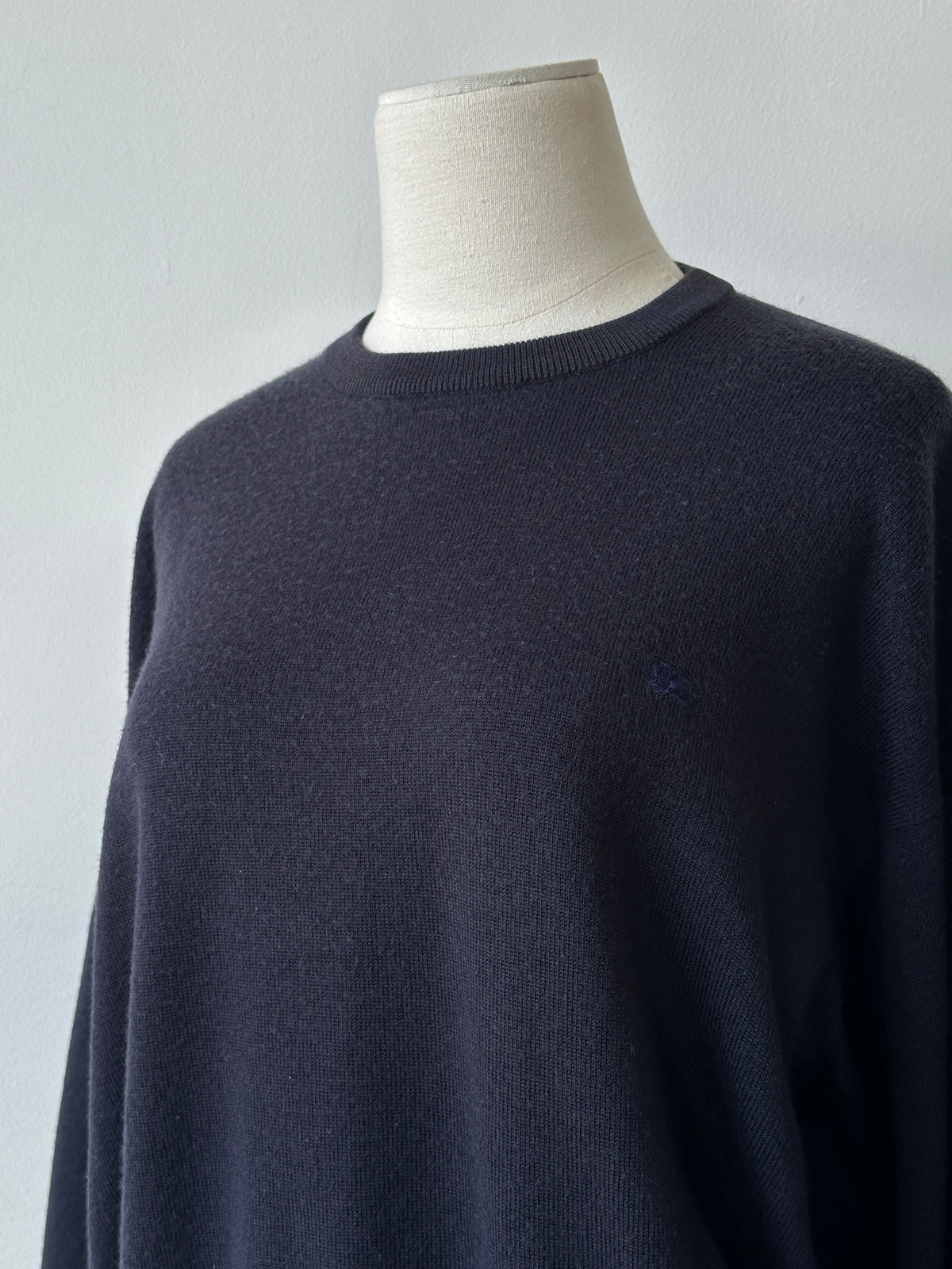 Burberrys 1990s Merino Wool Logo Jumper - M