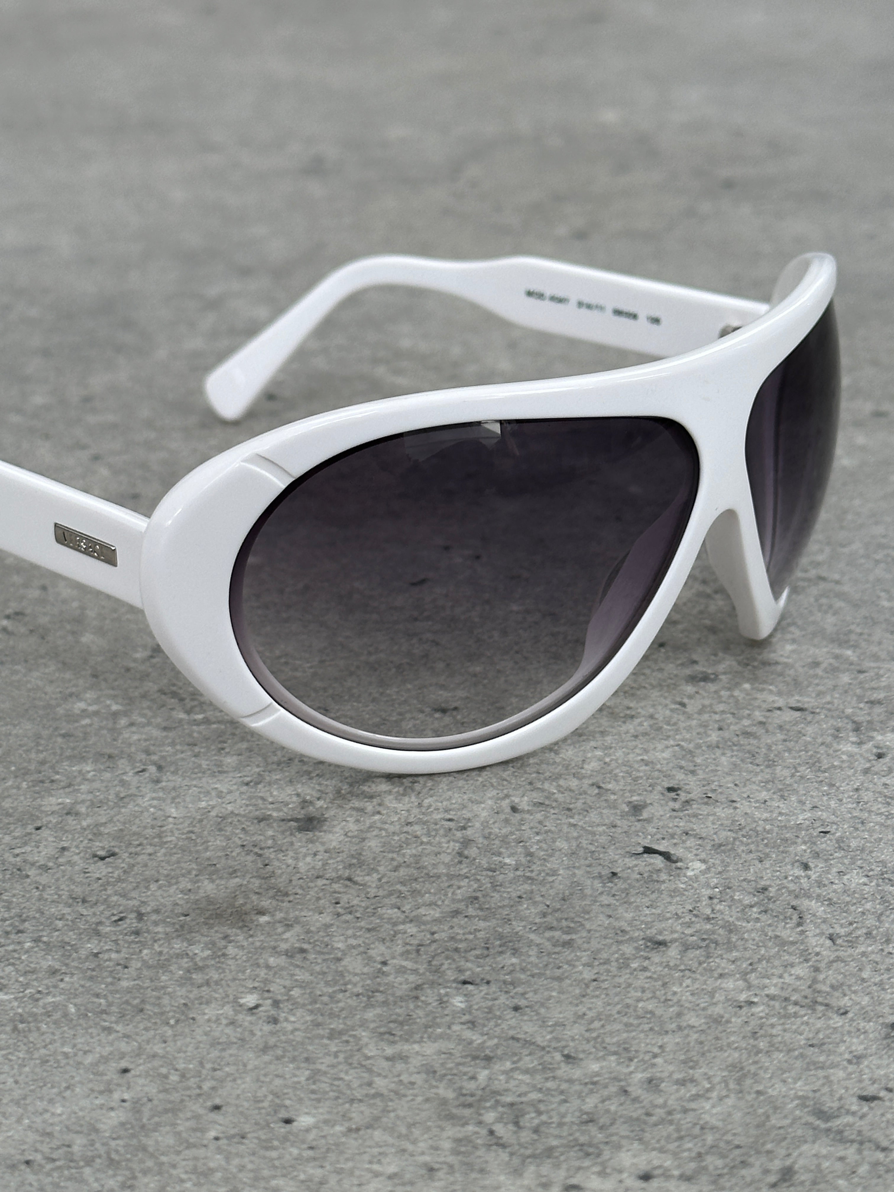 Versace 2000s Oversized Shield Logo Sunglasses