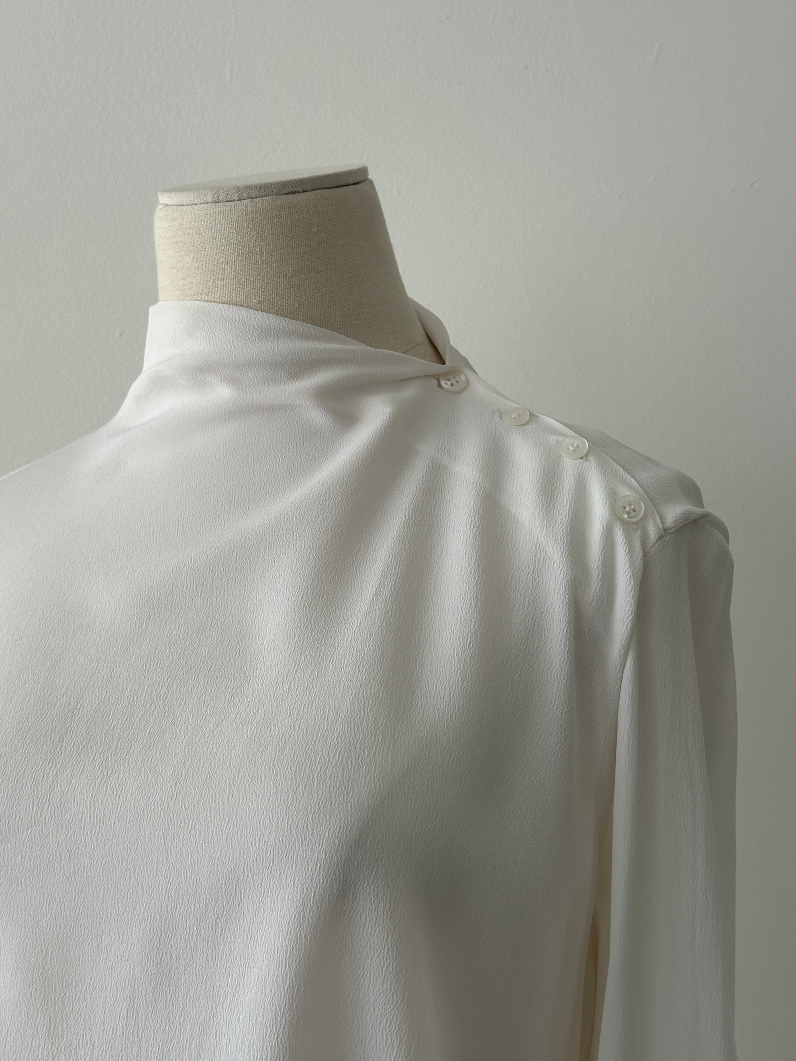 Sportmax 2000s Sheer Crepe High Neck Top - M