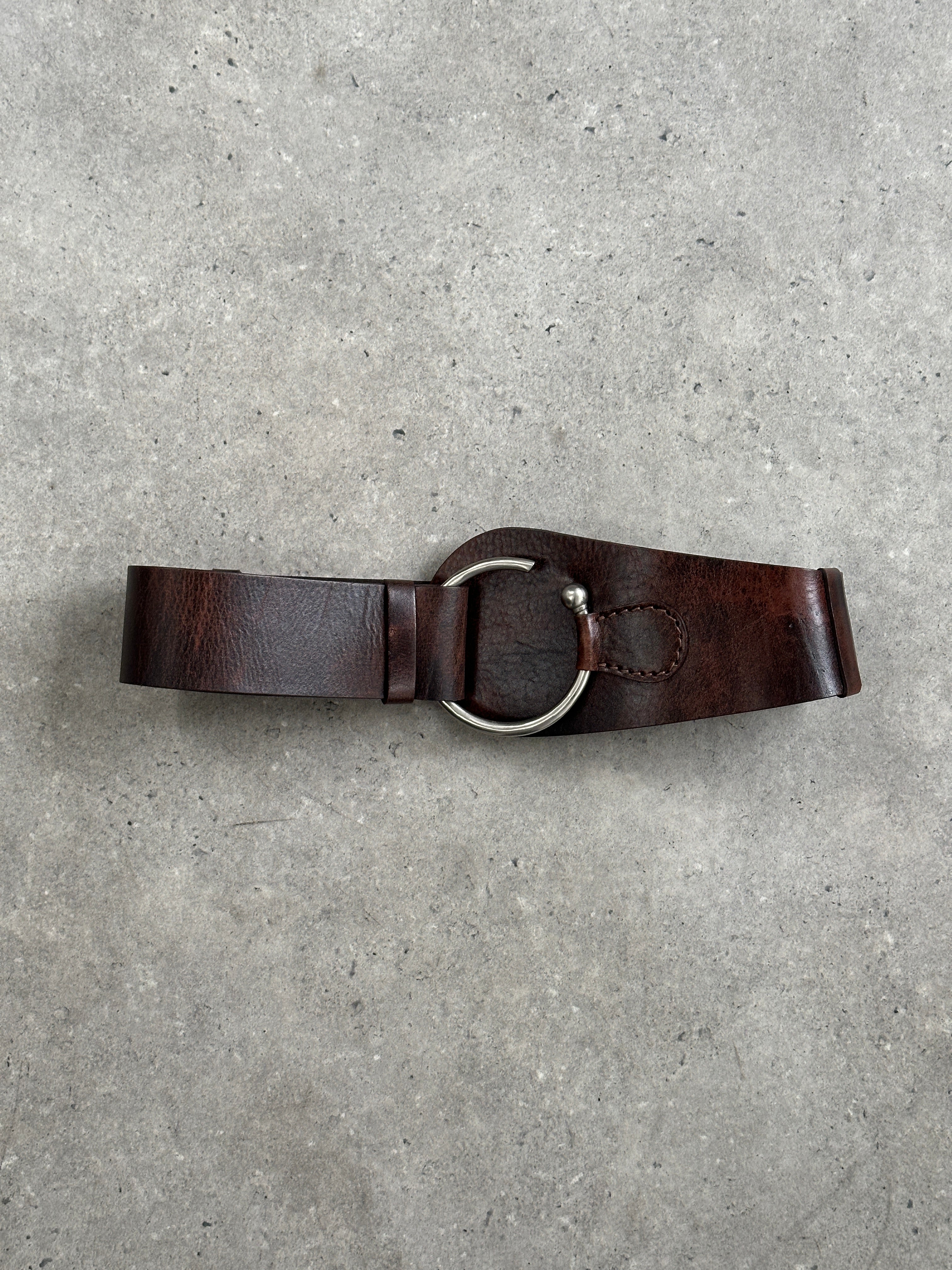 Vintage 2000s Leather Chunky Belt - One size