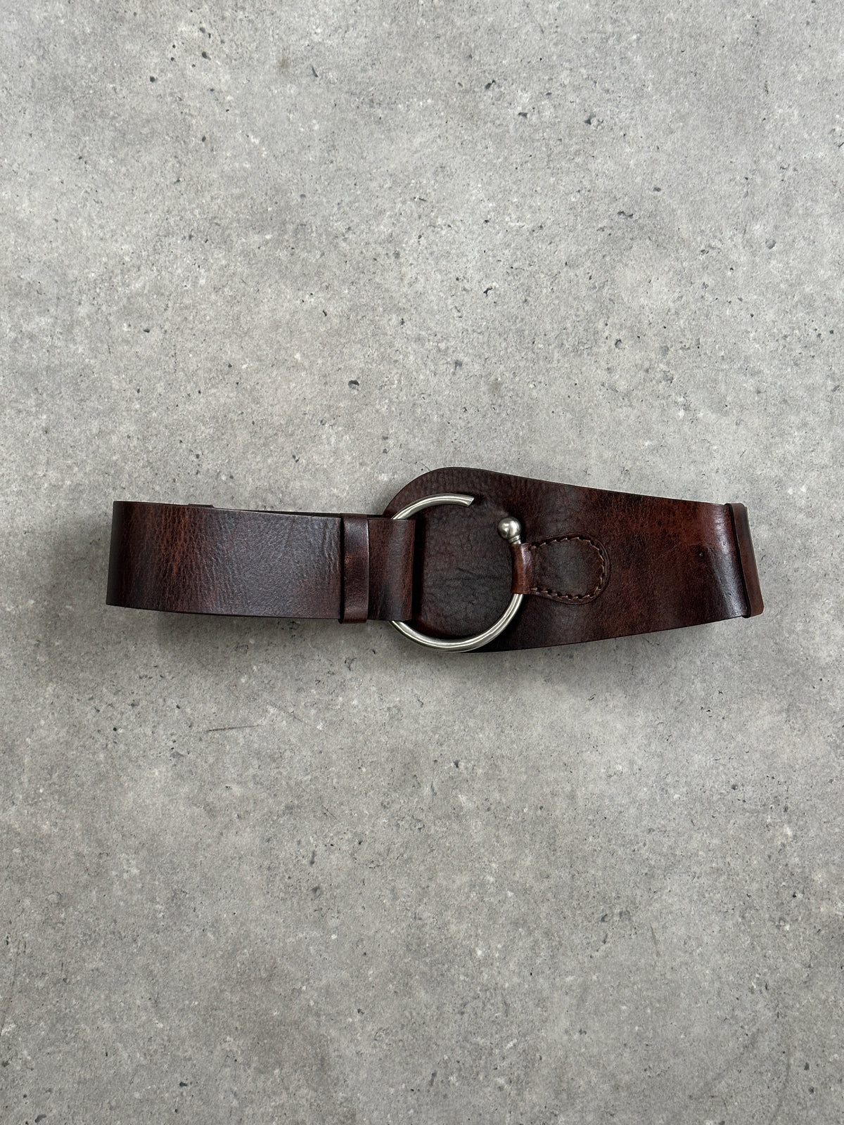 Vintage 2000s Leather Chunky Belt - One size