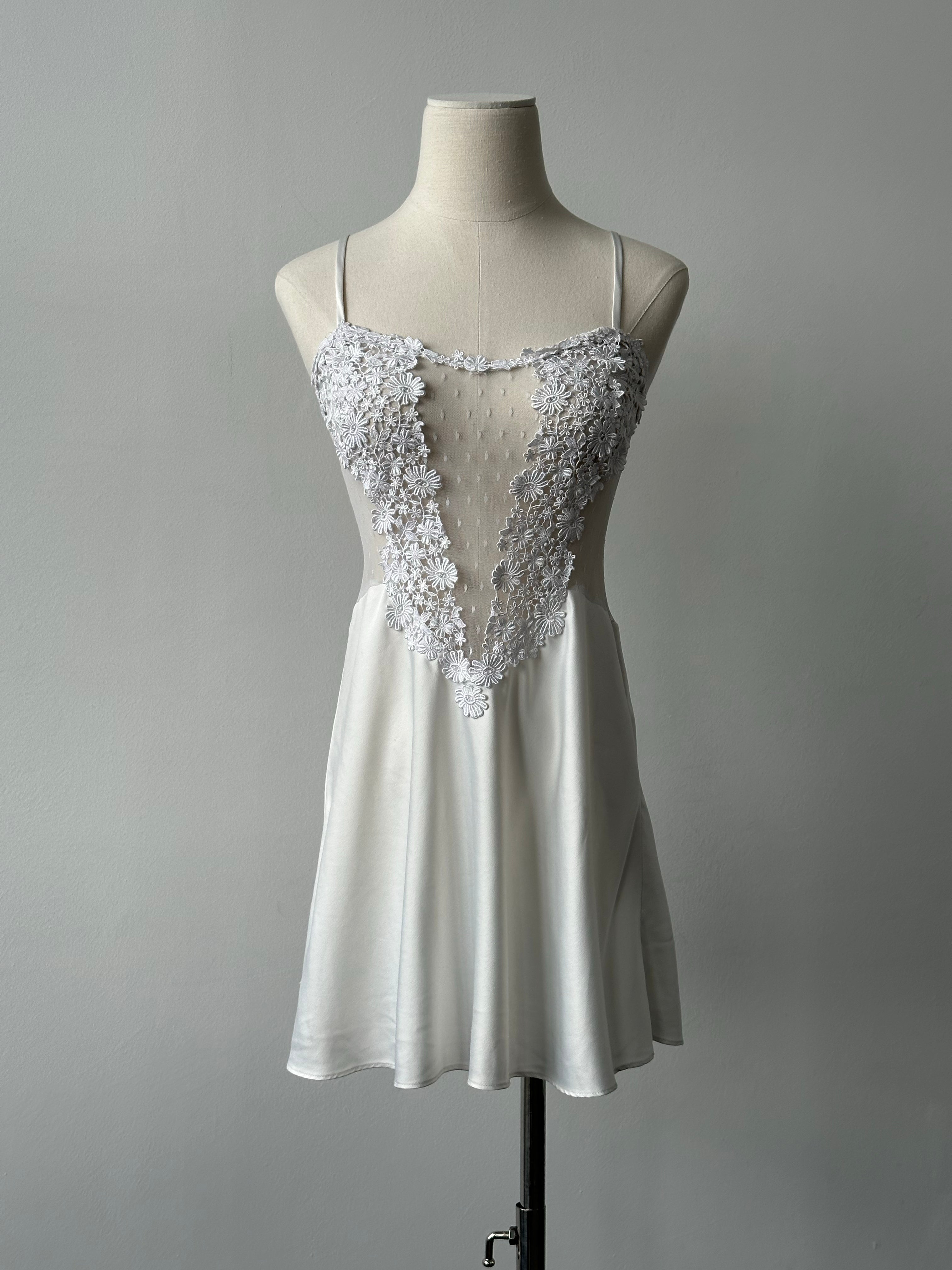 Vintage 2000s Sheer Lace Mini Dress - XS