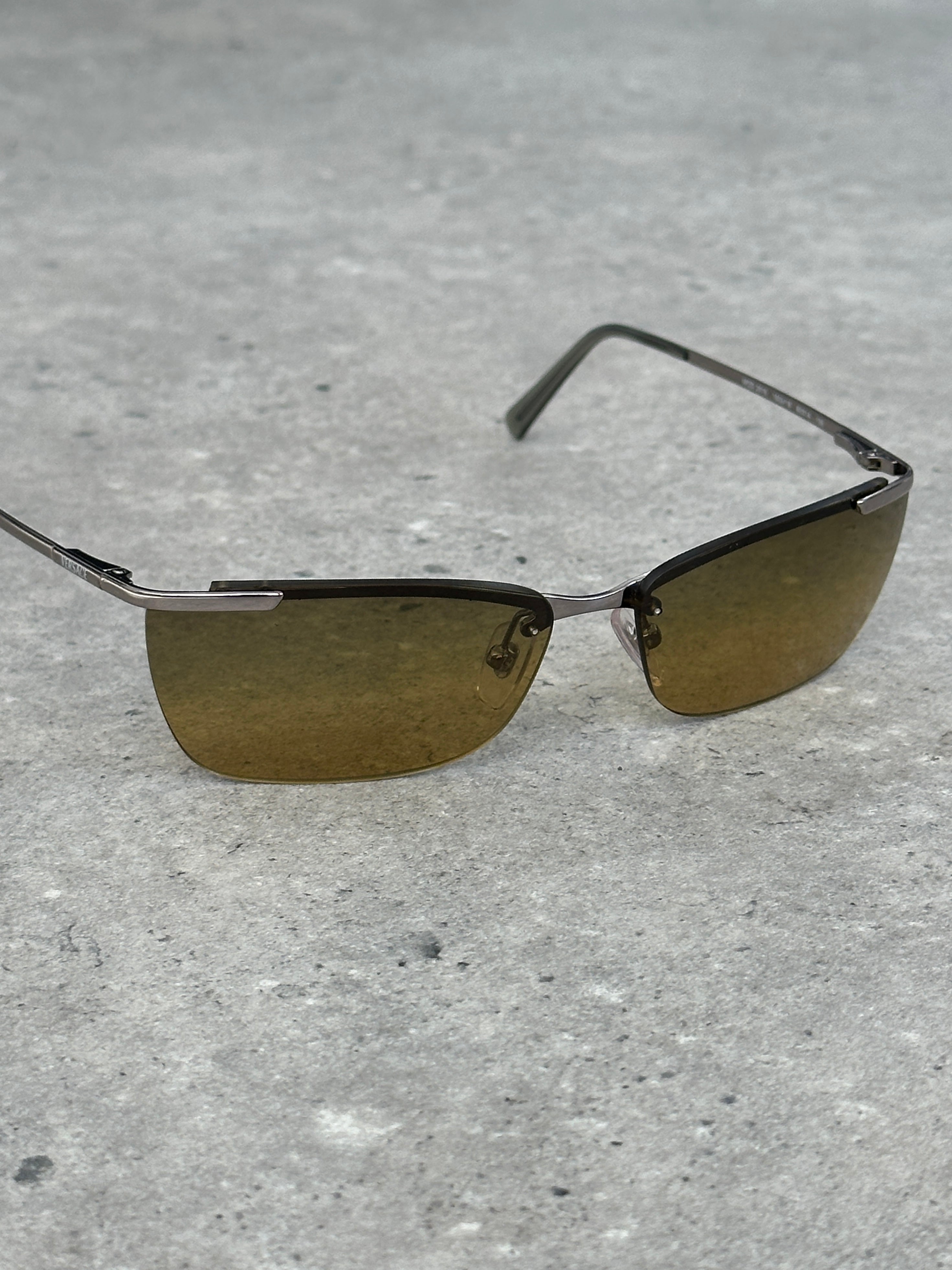 Versace 2000s Rimless Rectangular Sunglasses