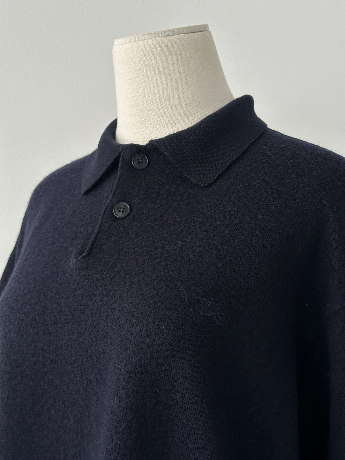 Burberry London 1990s Pure Wool Boxy Polo Jumper - M-L