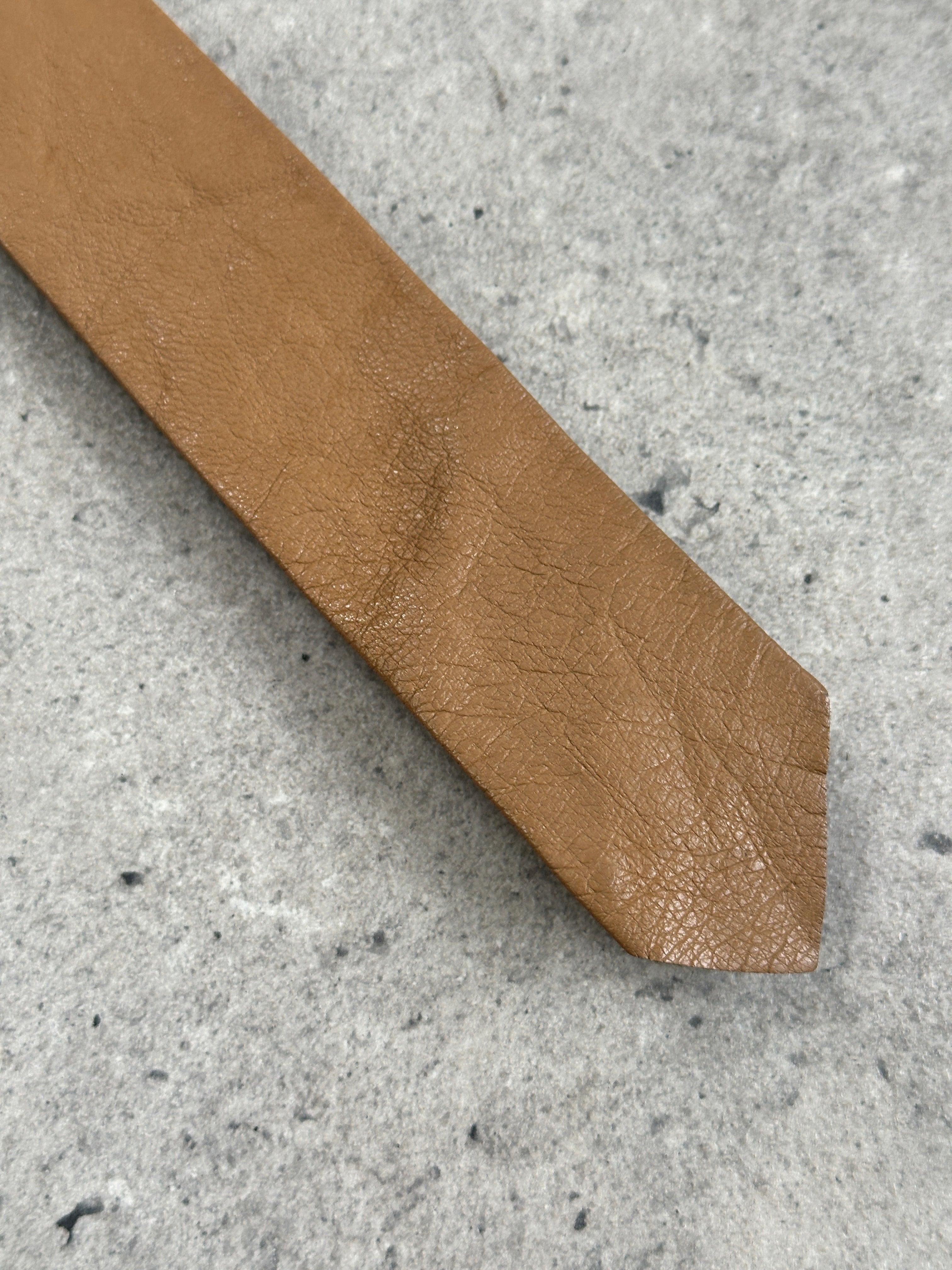 Vintage 1990s Leather Skinny Tie