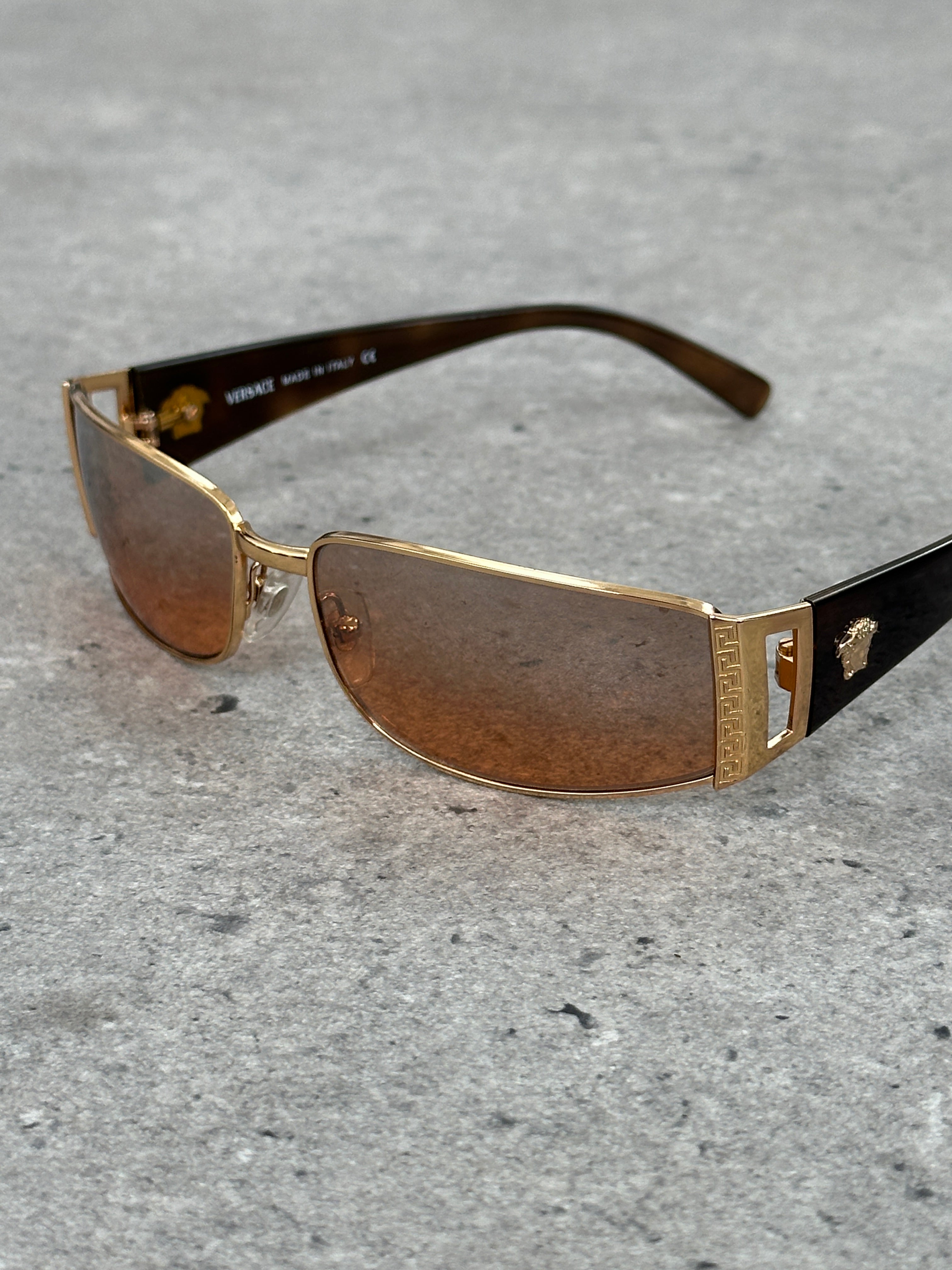 Versace 2000s Rectangular Medusa Logo Sunglasses