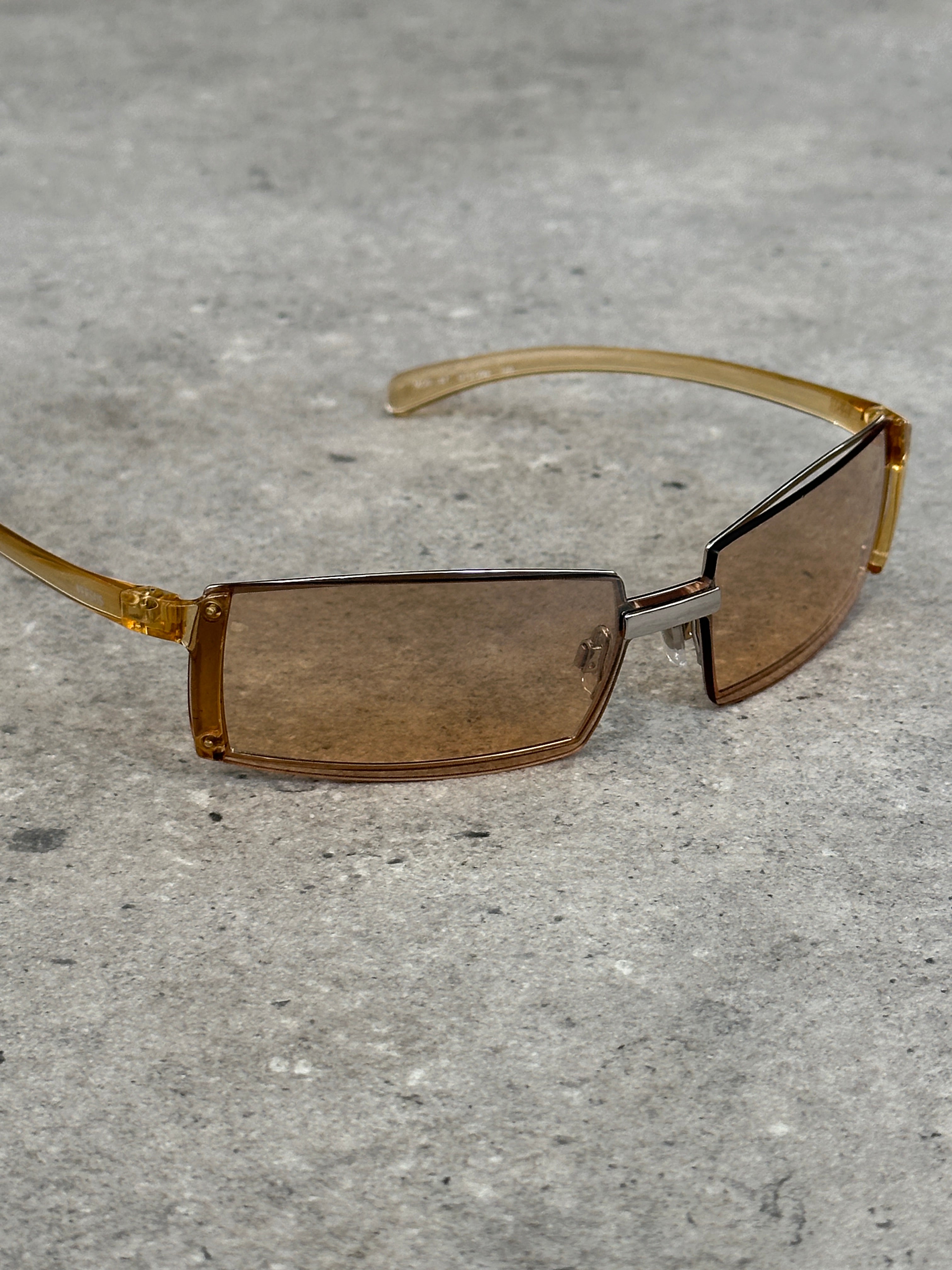 Versace Versus 1990s Rimless Rectangular Logo Sunglasses