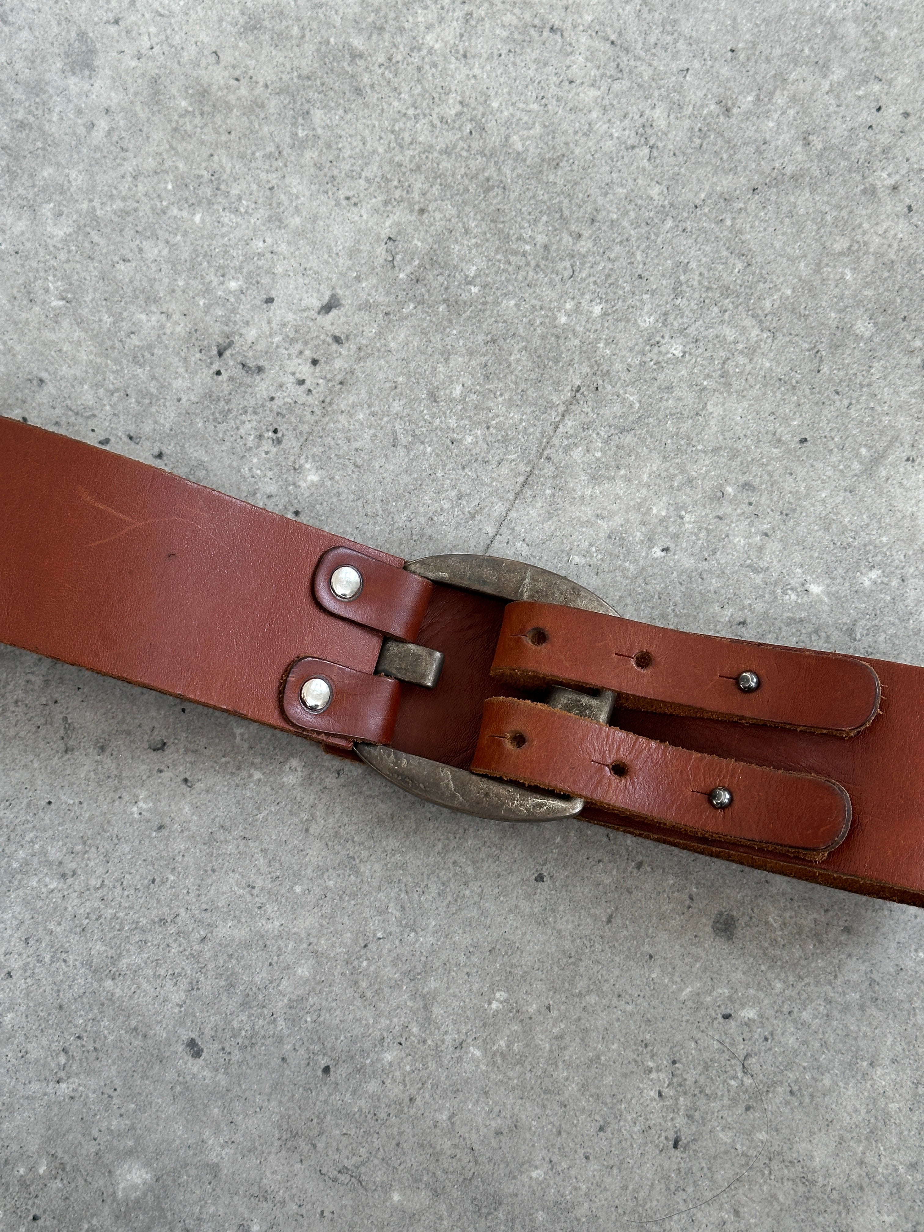 Vintage 1990s Leather Chunky Belt - W24-26