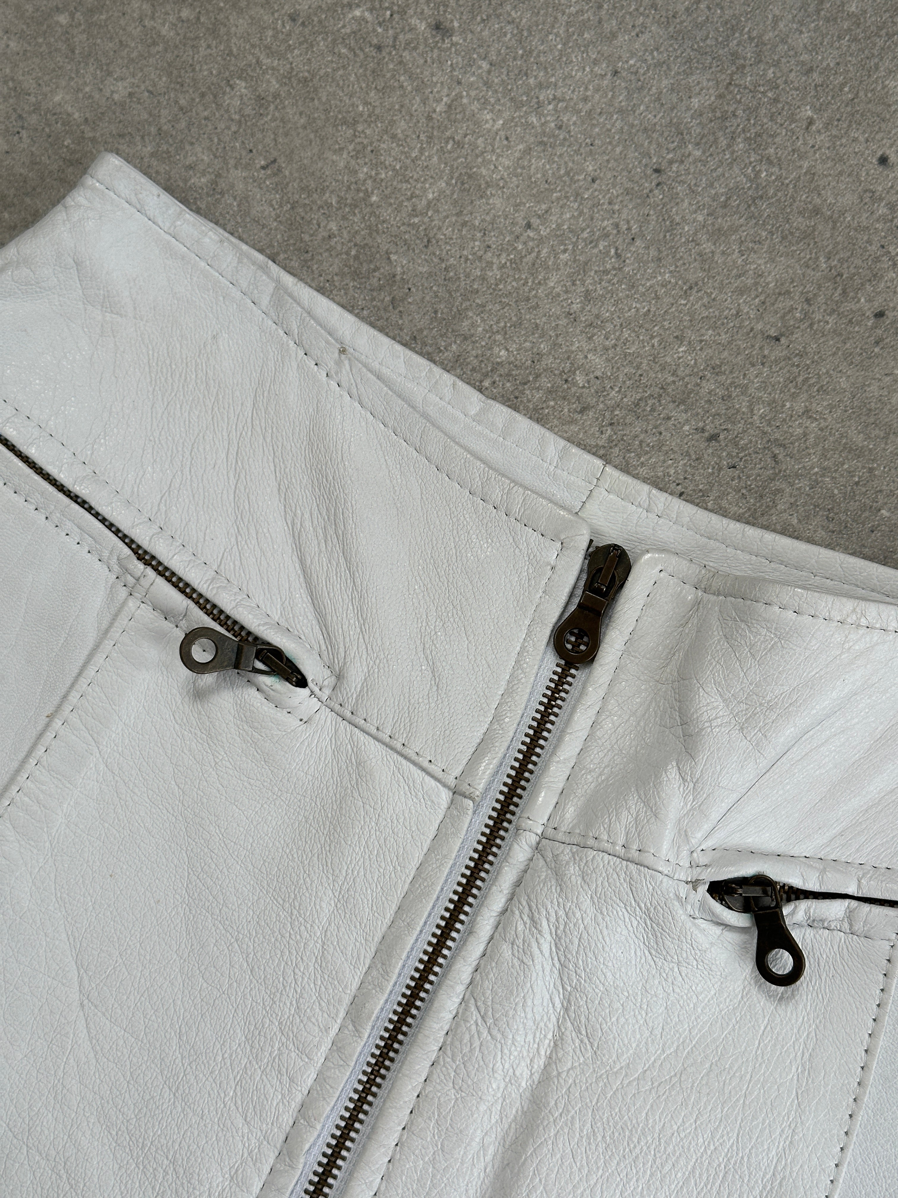 Italian Vintage 1990s Leather Mini Skirt - W26