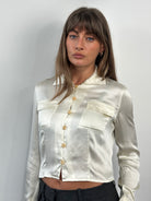 Mani 1990s Cropped Dress Shirt - S - SYLK