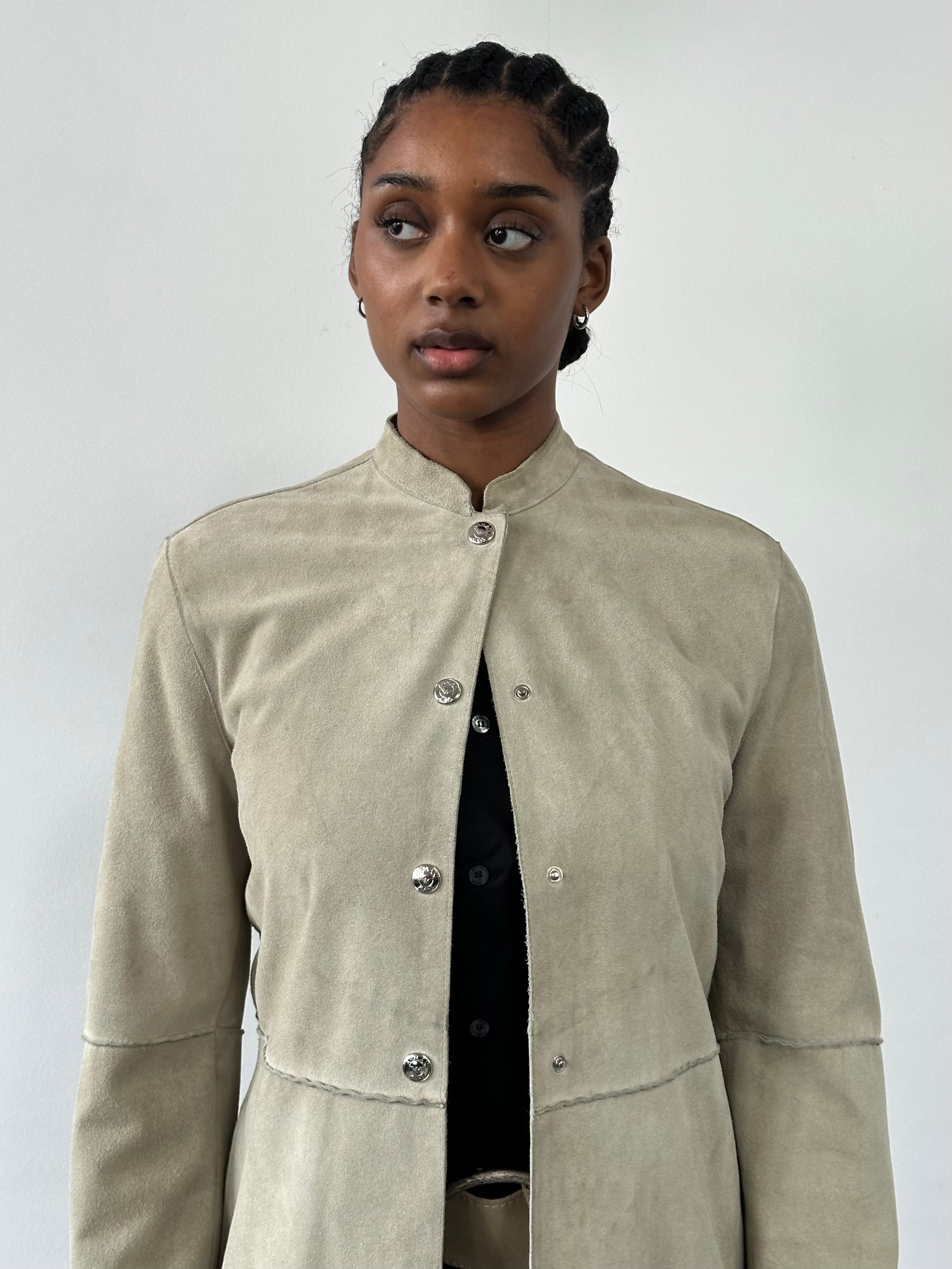 Armani Jeans 1990s Suede Fitted Jacket - S