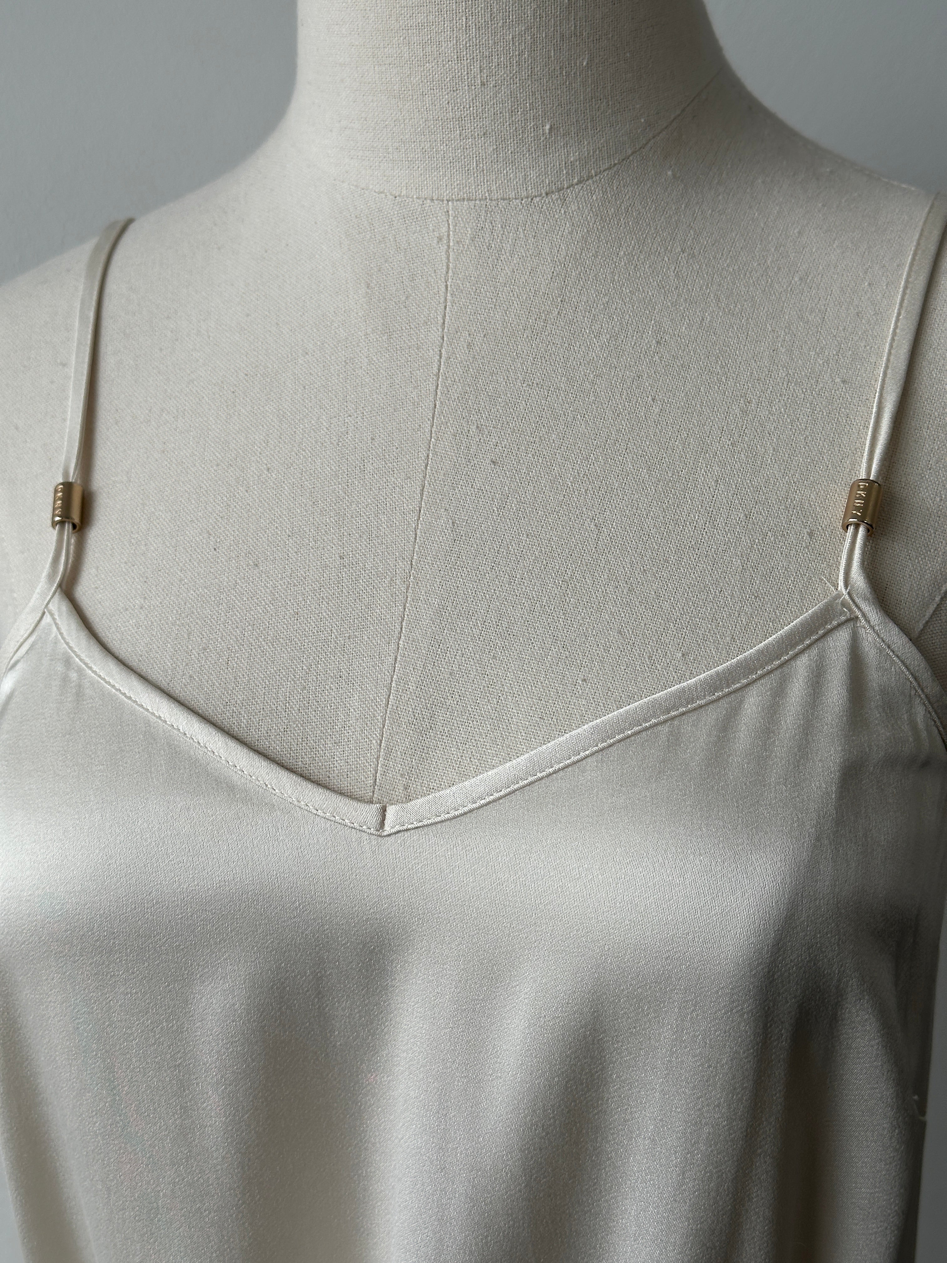 DKNY 2000s Satin Tie Belt Sleeveless Top - S