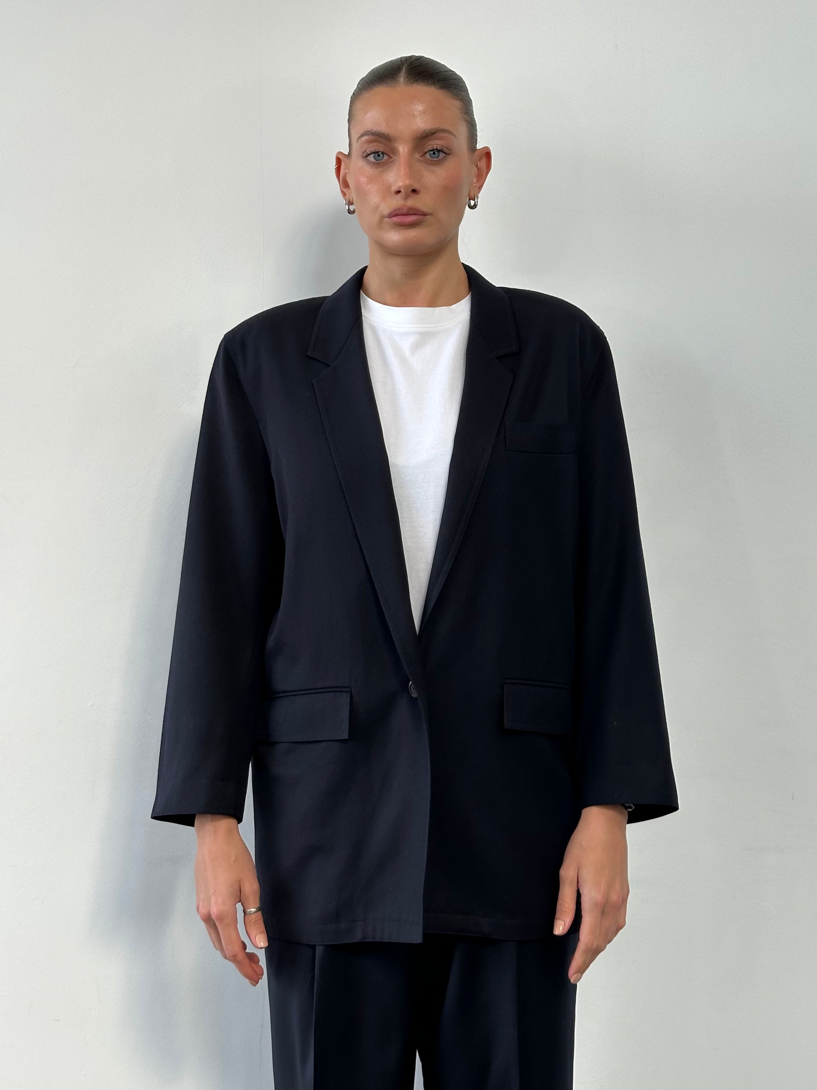 Max Mara Pure Wool Unlined Single Breasted Blazer - M - SYLK