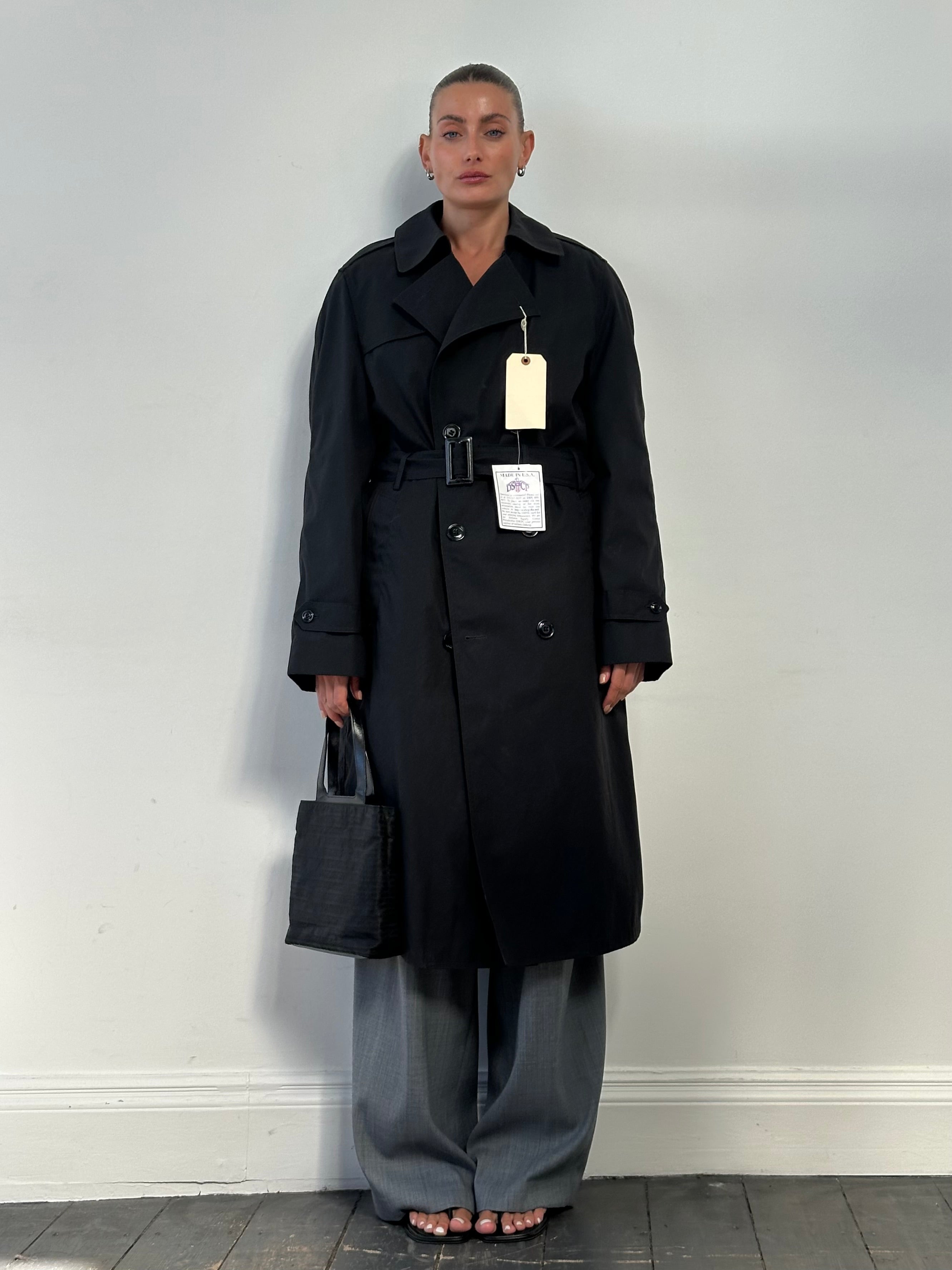 American Vintage Cotton Double Breasted Belted Trench Coat - XL | SYLK