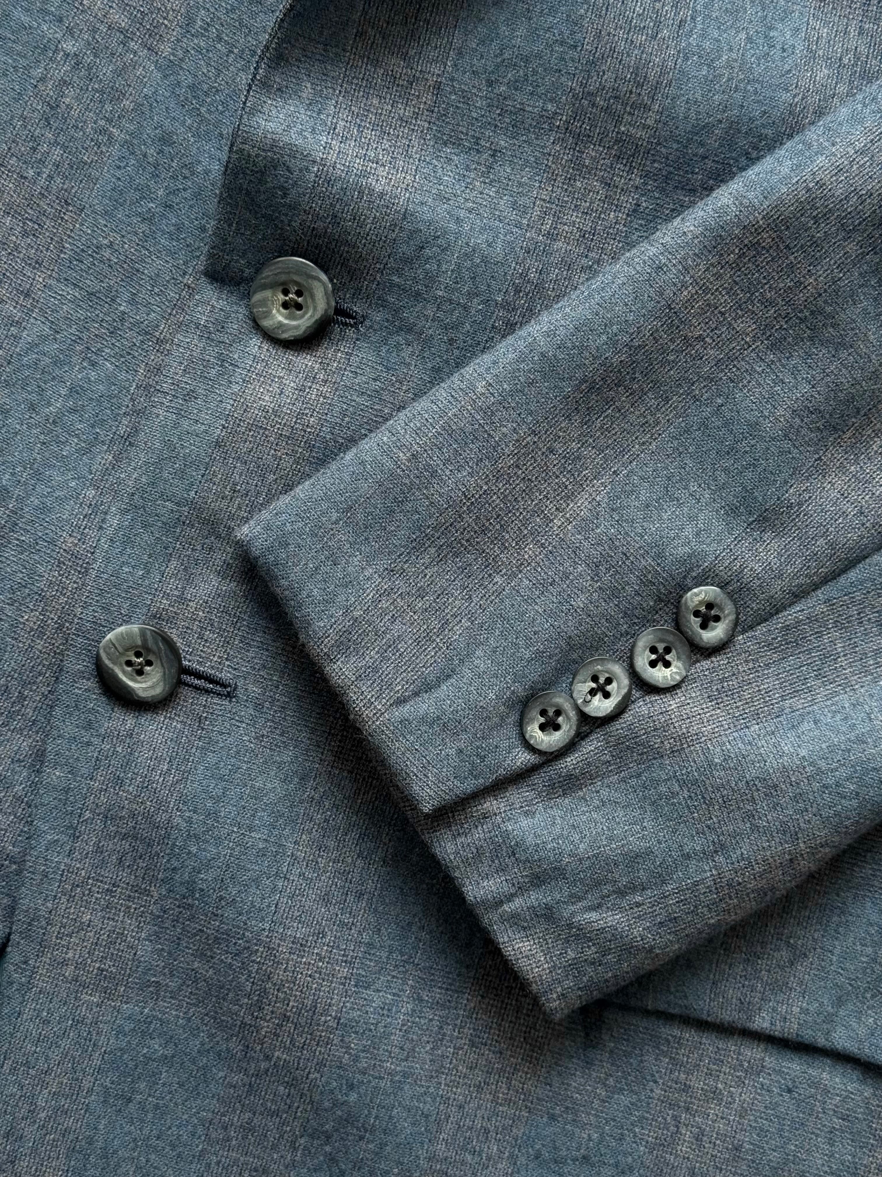 Christian Dior Paris 1980s pure wool check blazer in size 40R/L, tailored with classic pattern and structured fit.