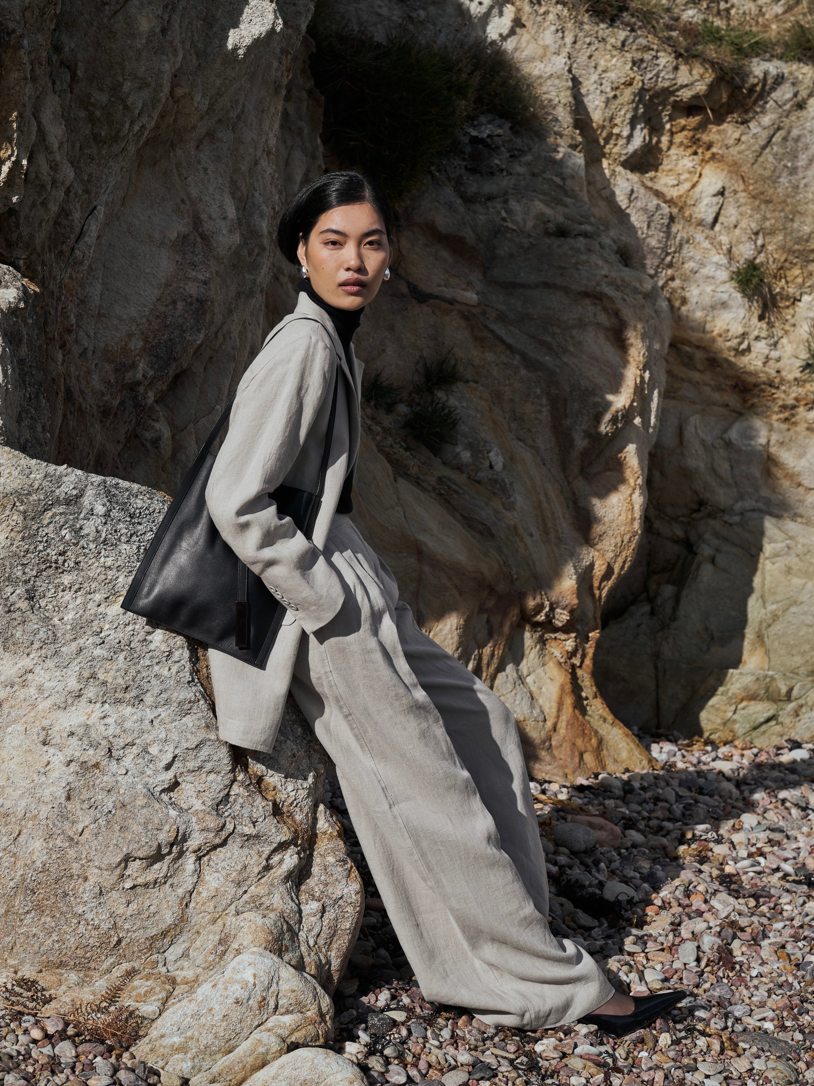 Max Mara Runway Pure Linen Wide Leg Suit - L/UK12 - SYLK