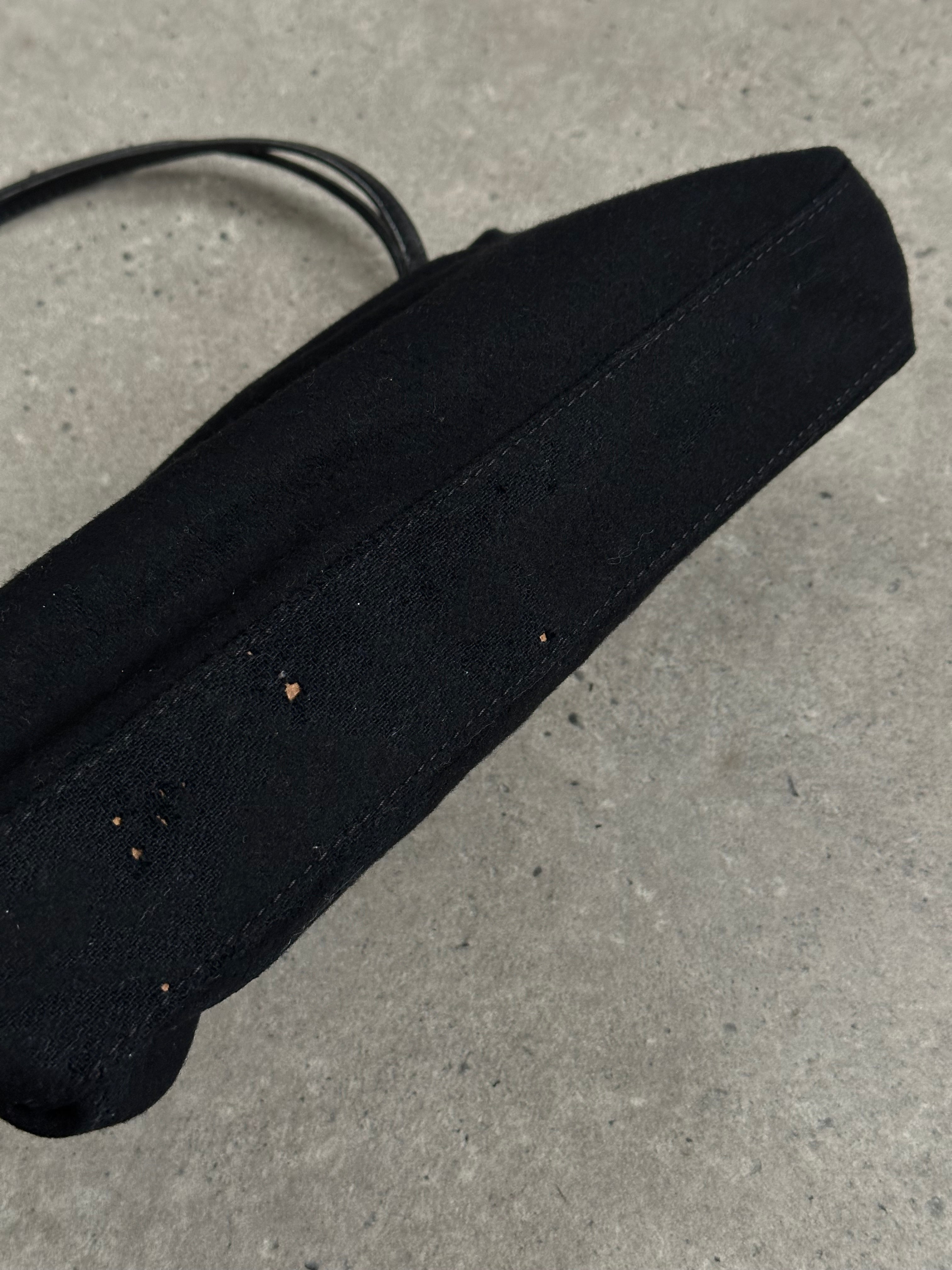 Armani Jeans 2000s wool shoulder bag with structured design and suede accents, stylish accessory for casual or formal outfits.