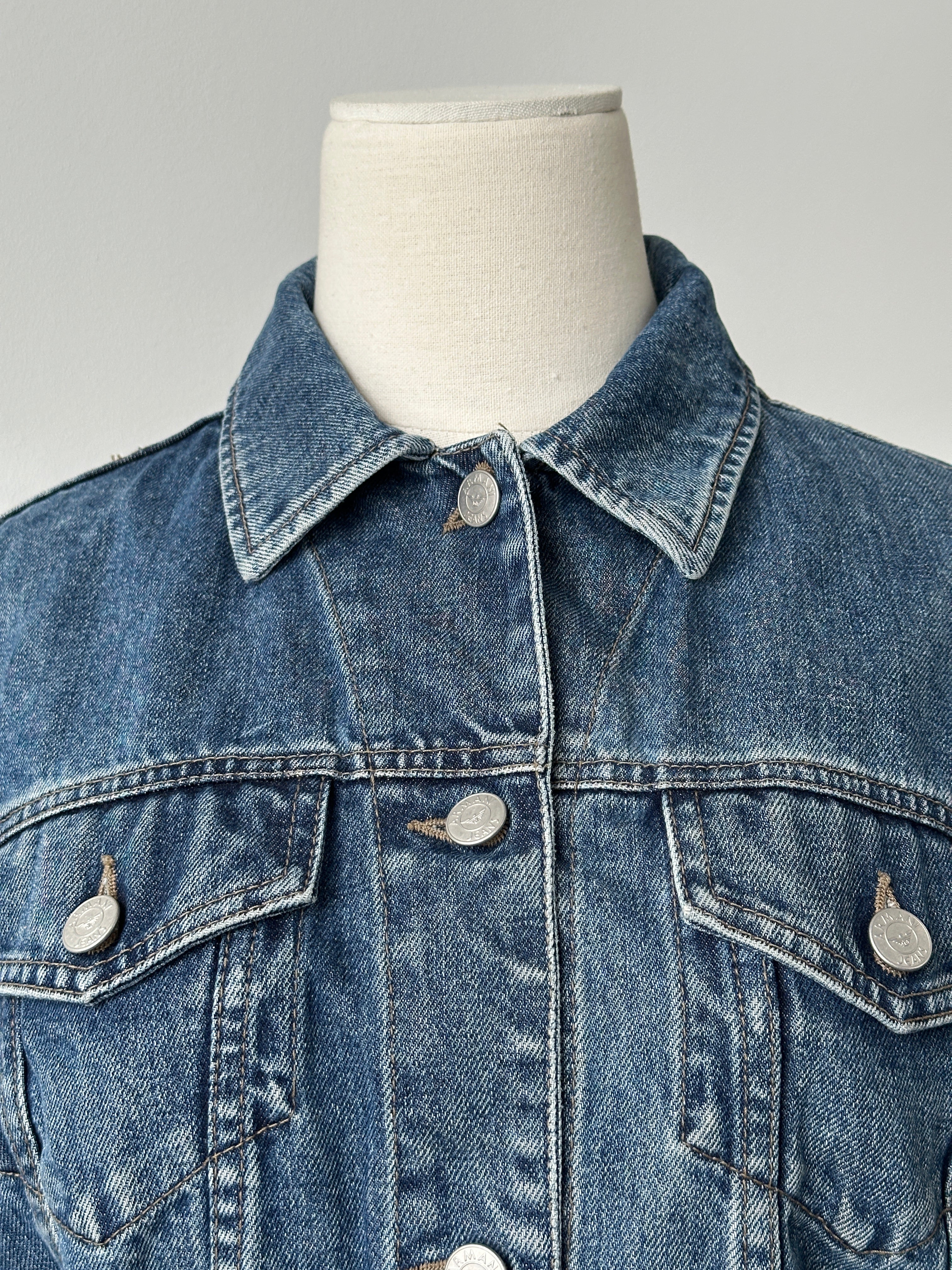 Armani Jeans 2000s Logo Denim Jacket - S