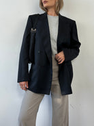 Vintage Oversized Lapel Double Breasted Blazer - L - SYLK