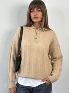 Vintage 1980s Wool Mohair Knitted Polo Jumper - M - SYLK