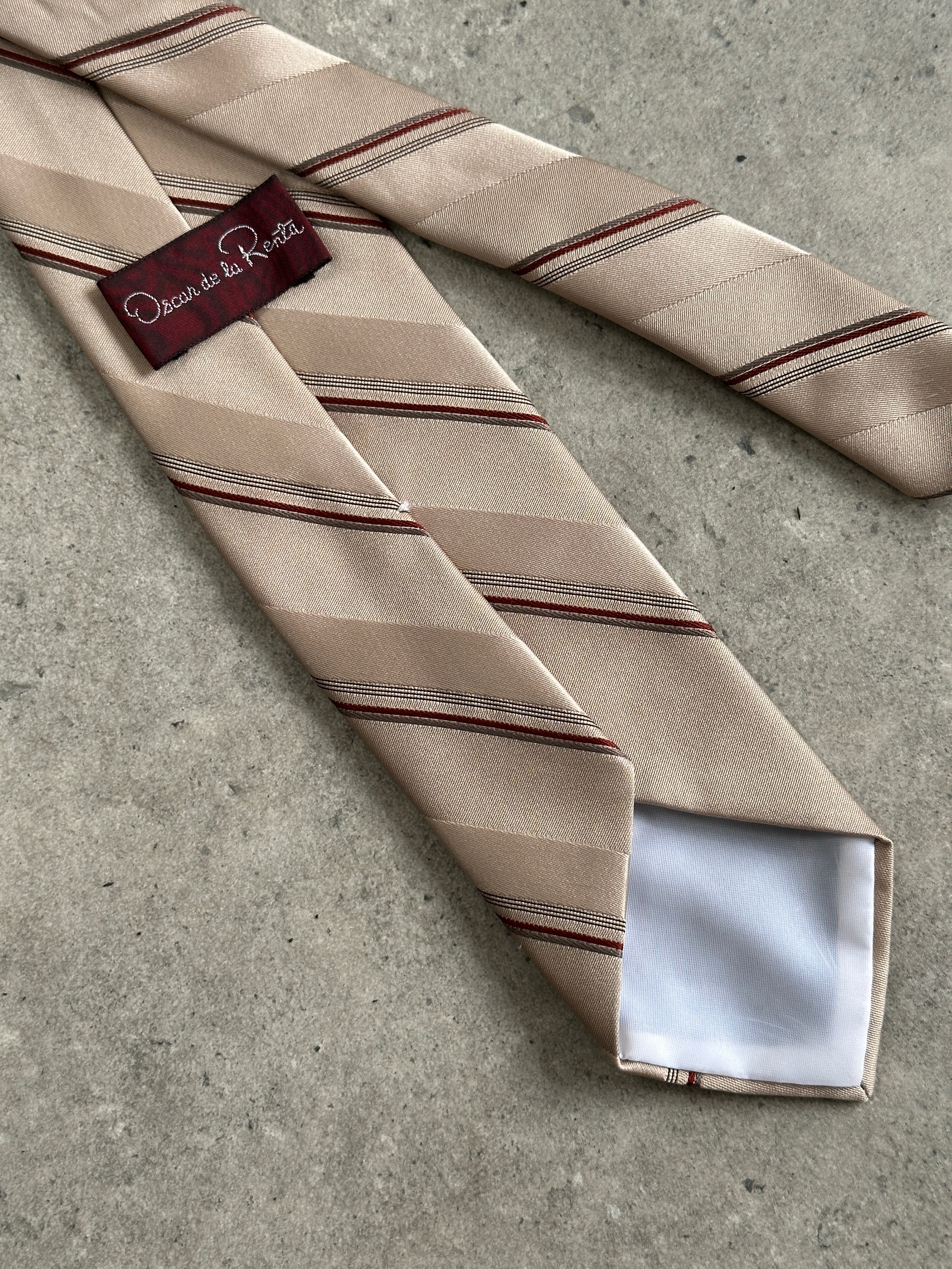 Oscar De La Renta 1990s Striped Tie