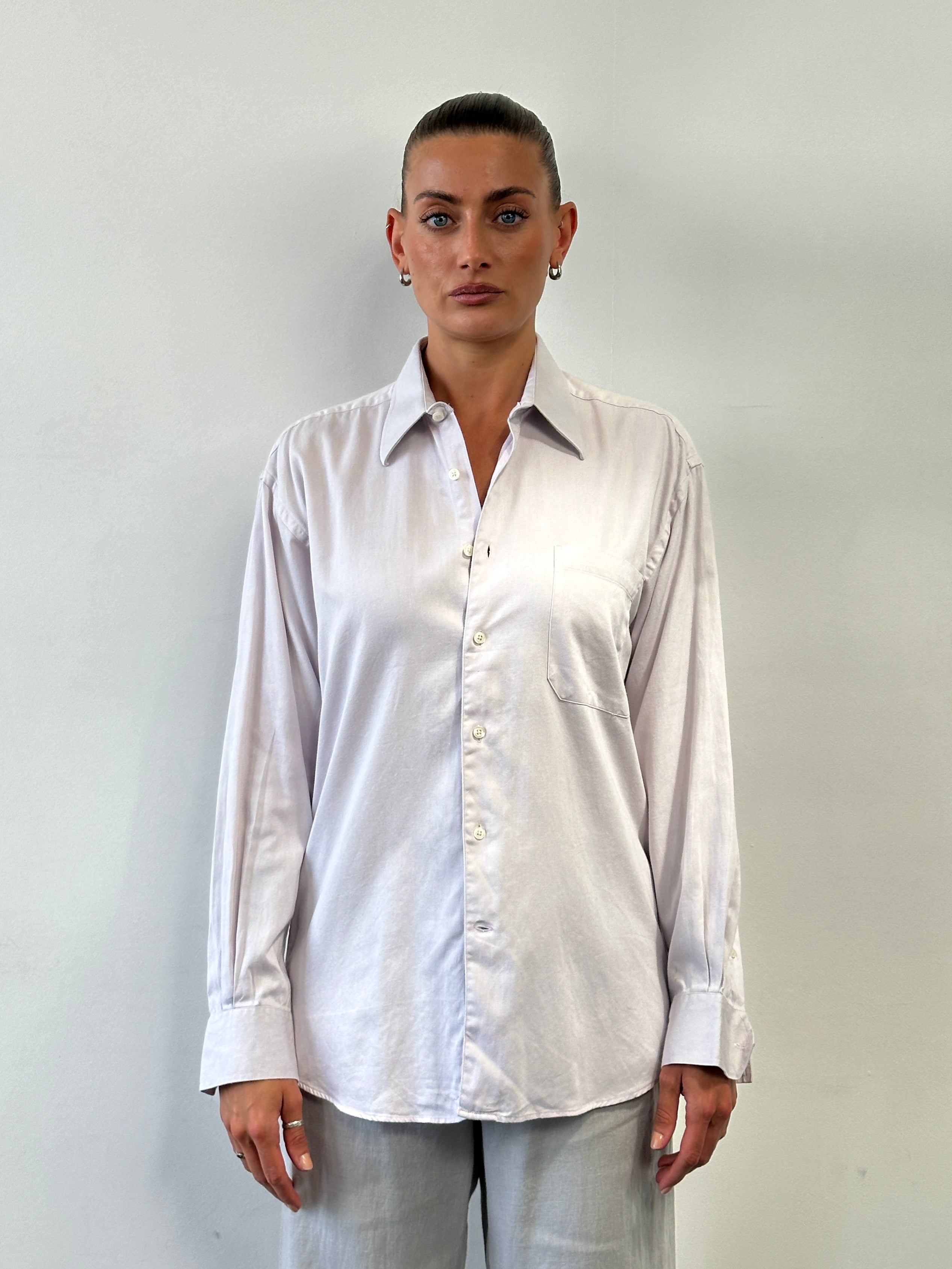 Christian Dior 1990s pure cotton shirt in M/L size, showcasing a classic, lightweight button-up shirt with a refined design.