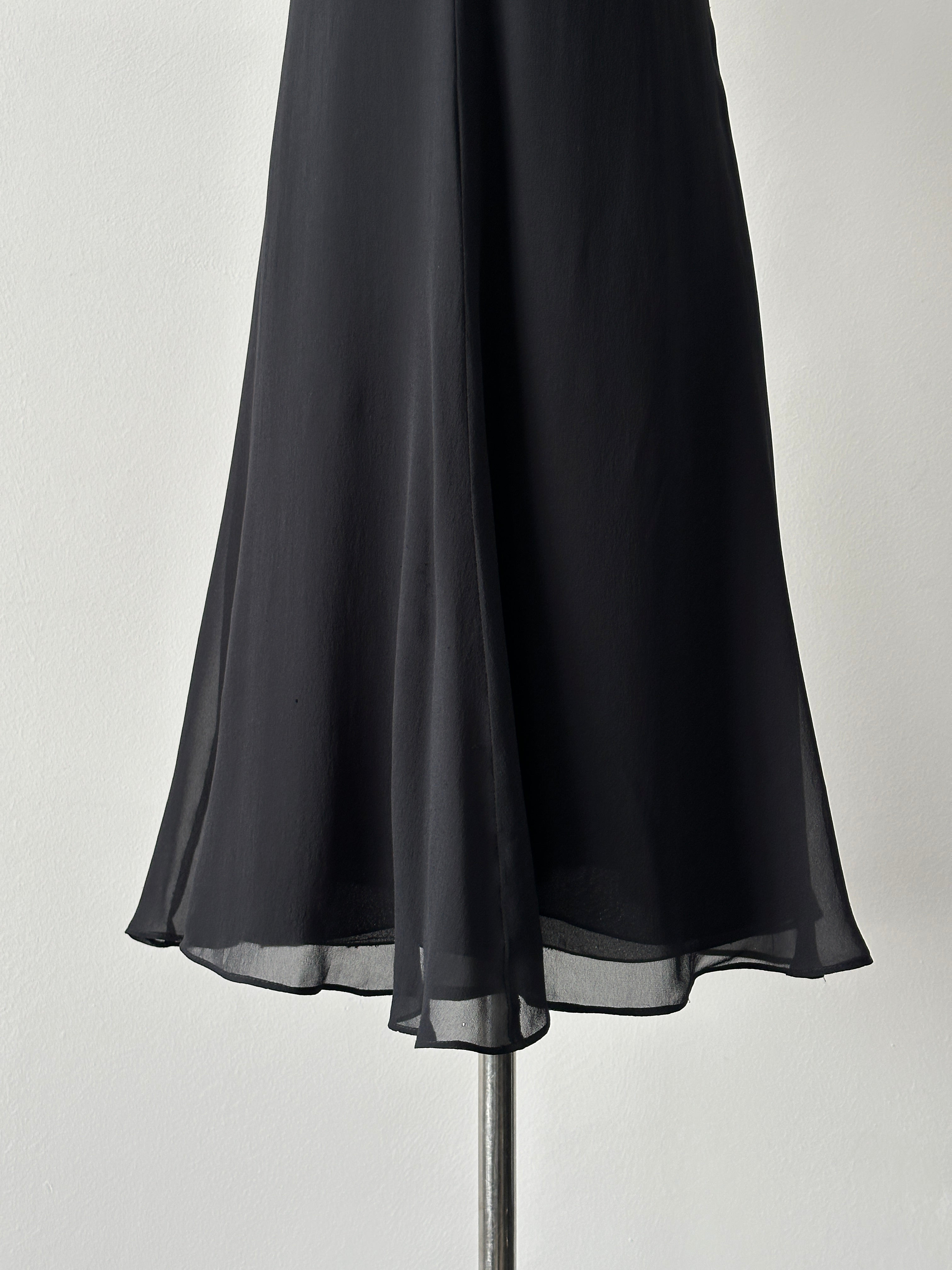 Armani Collezioni 2000s Pure Silk Pleated Midi Dress -