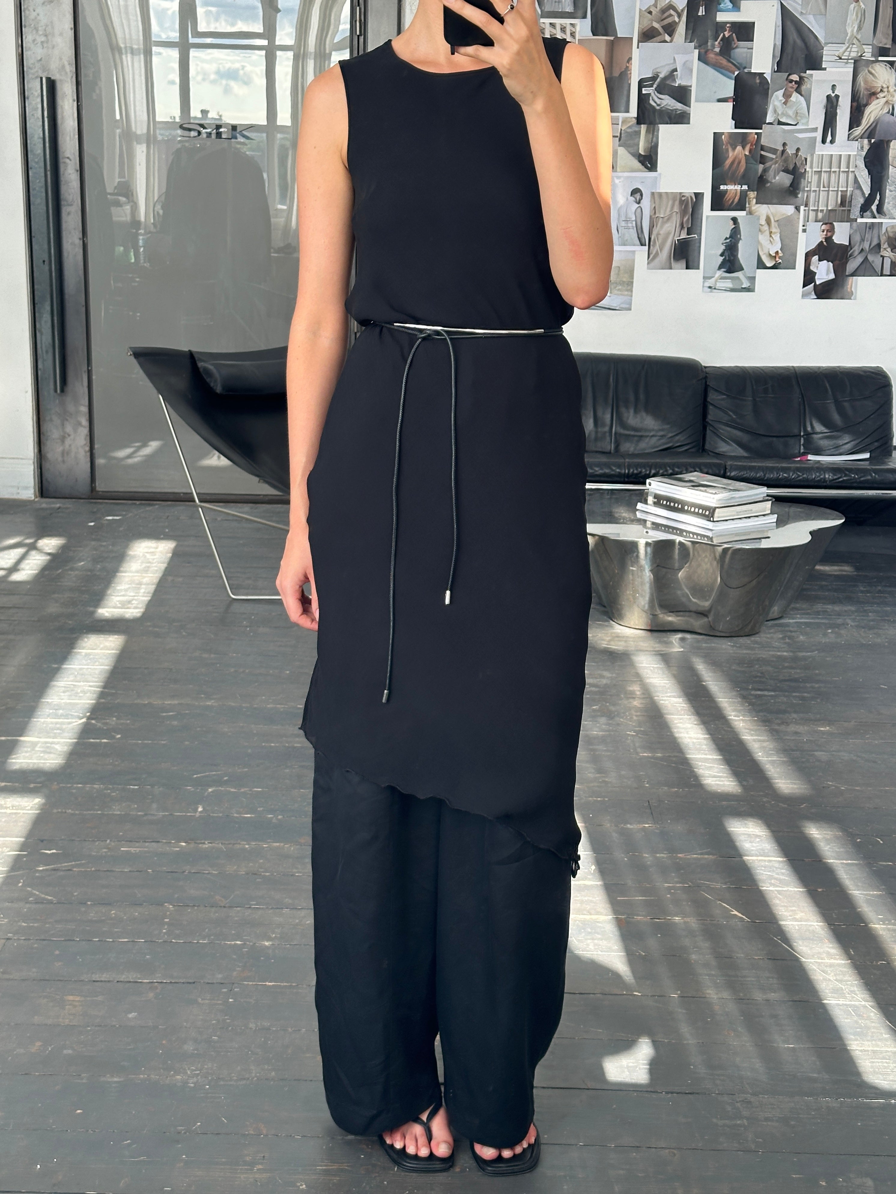 Max Mara Pure Silk Asymmetric Maxi Dress - M - SYLK