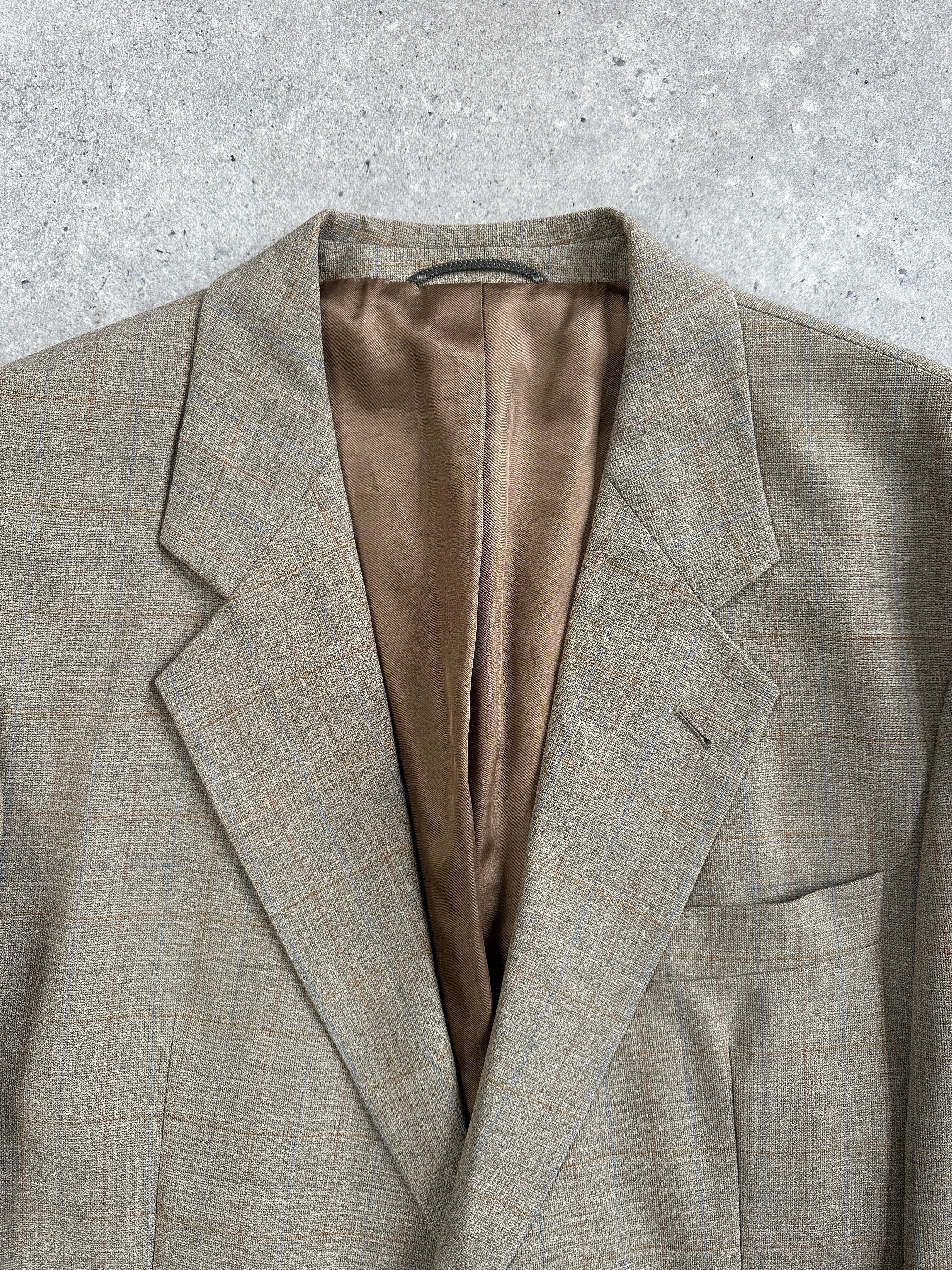 Loro Piana Roy Robson 2000s check wool blazer in 44R/XL, tailored fit with classic pattern and luxurious fabric details.