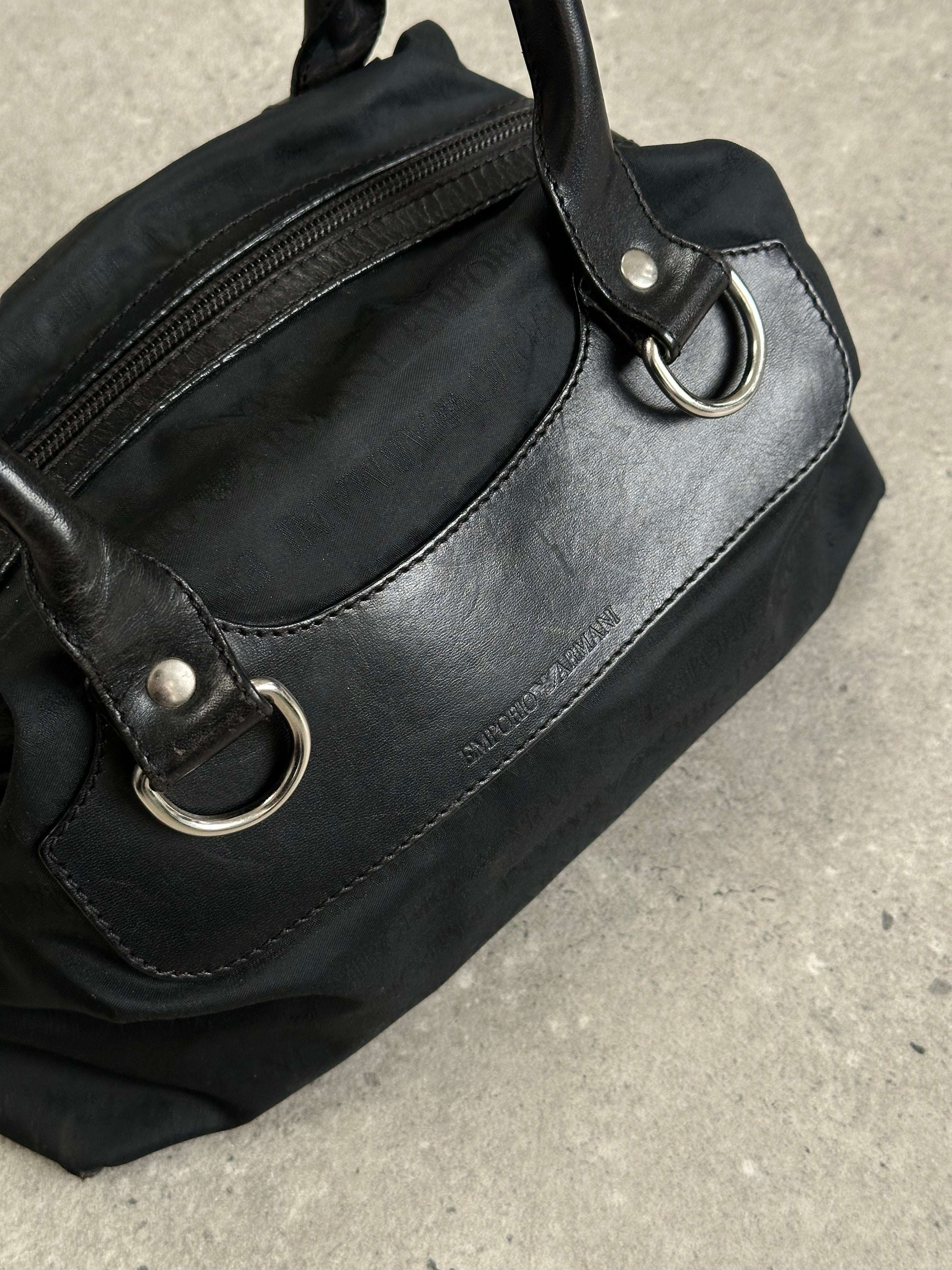 Emporio Armani 2000s Nylon Monogram Shoulder Bag