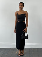 Jaeger 1990s Pure Wool Side Split Maxi Skirt - W24 - SYLK