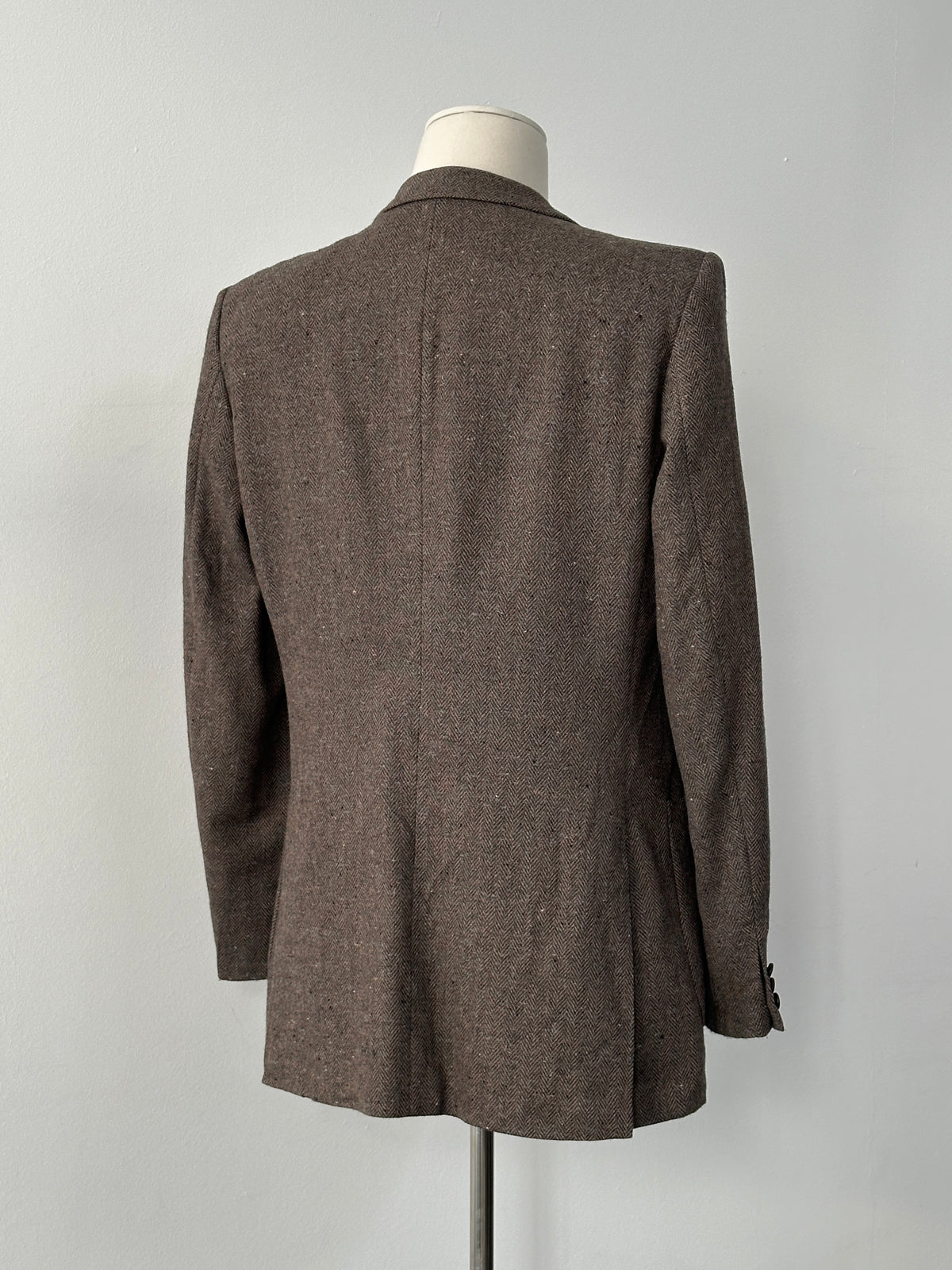 Yves Saint Laurent Menswear 1990s Pure Wool Herringbone Blazer - 42R