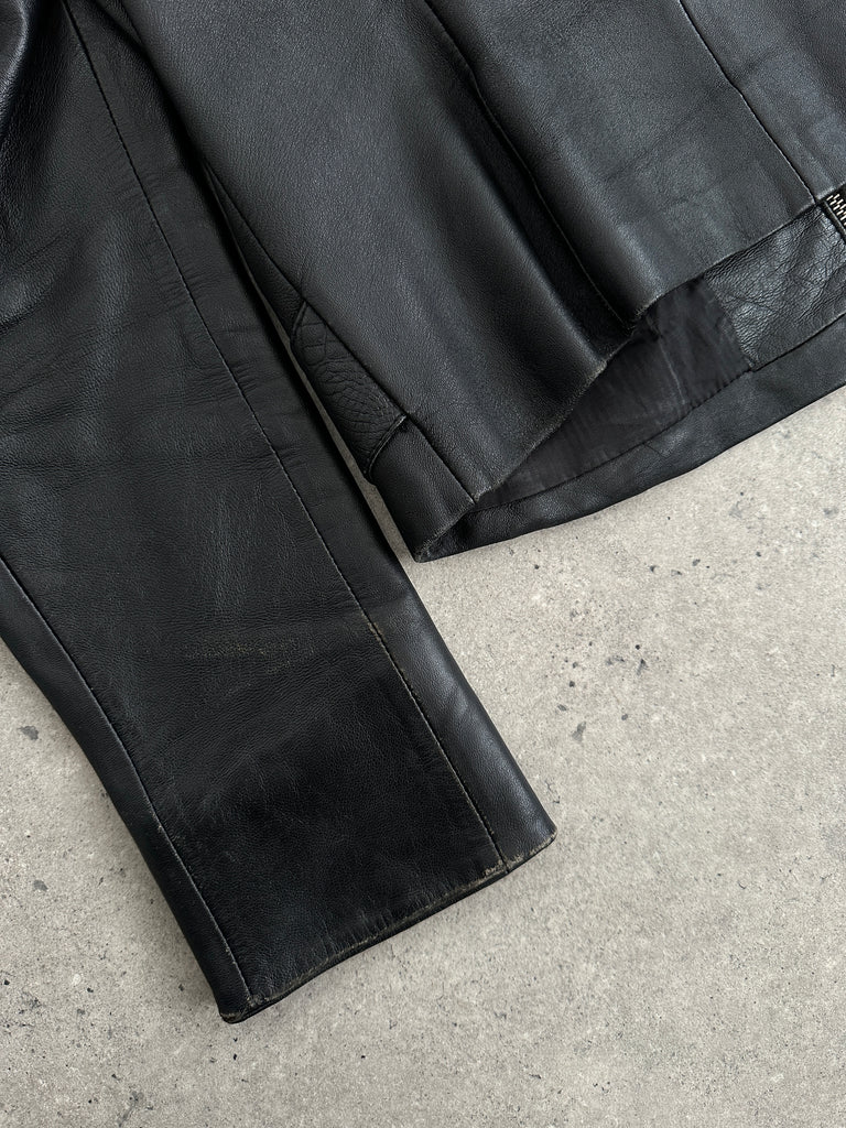 Vintage Fitted Leather Jacket - S - SYLK